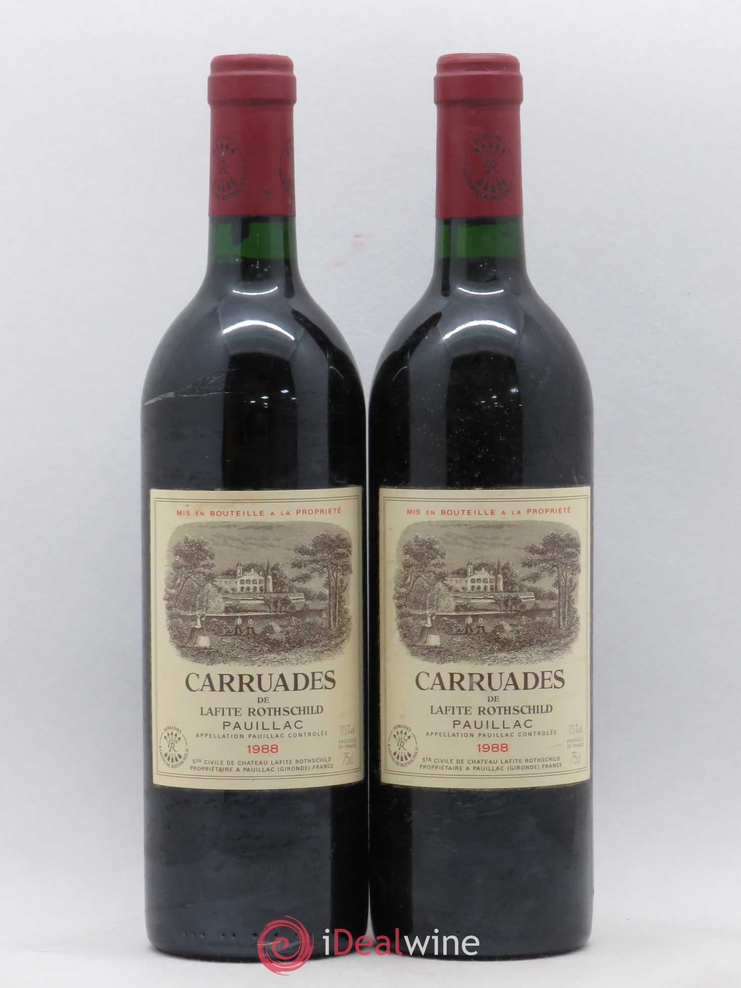 Carruades de Lafite Rothschild Second Vin 1988 - Lot de 2 bouteilles - 0