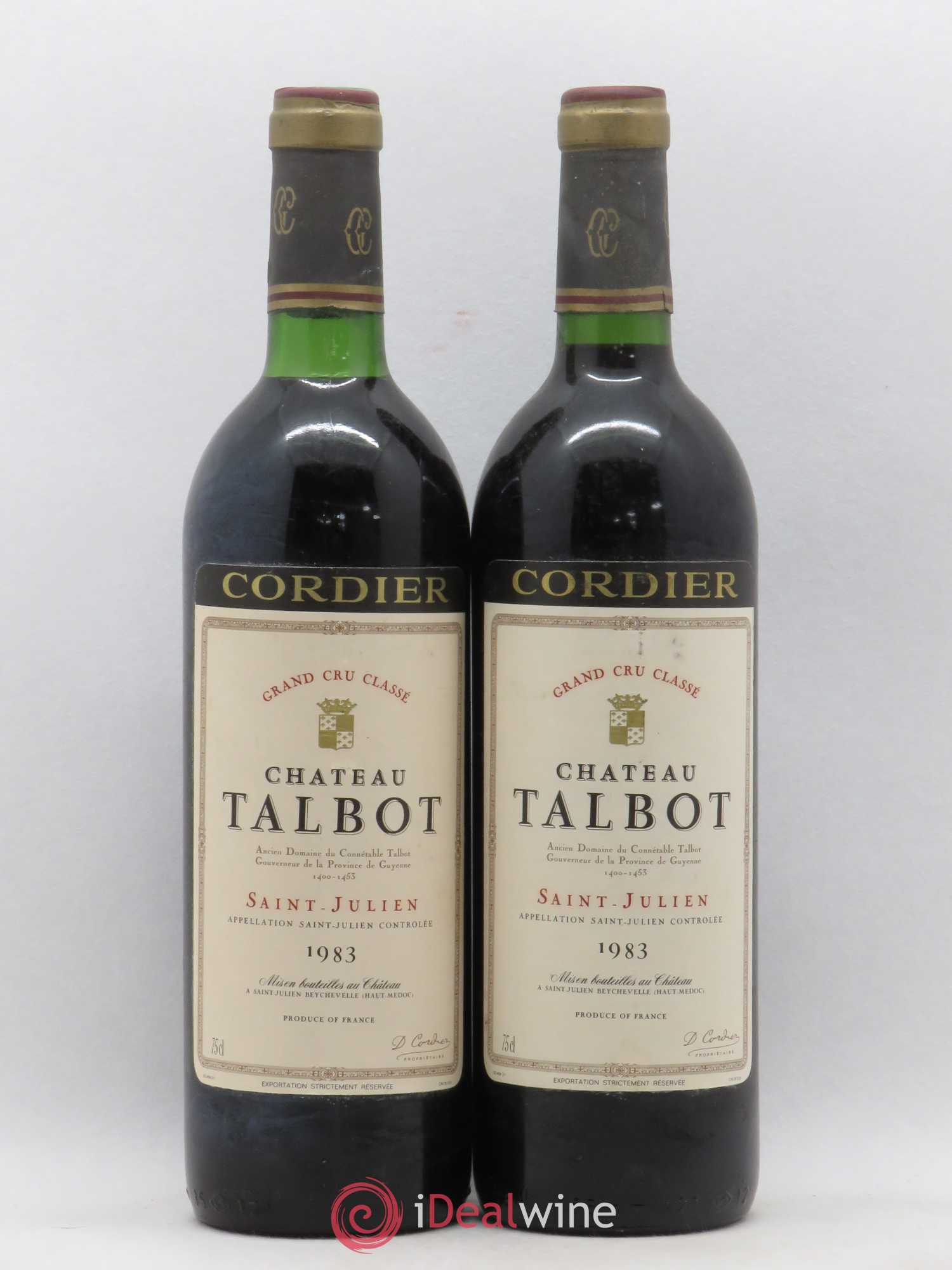 Château Talbot 4ème Grand Cru Classé 1983 - Lot de 2 bouteilles - 0