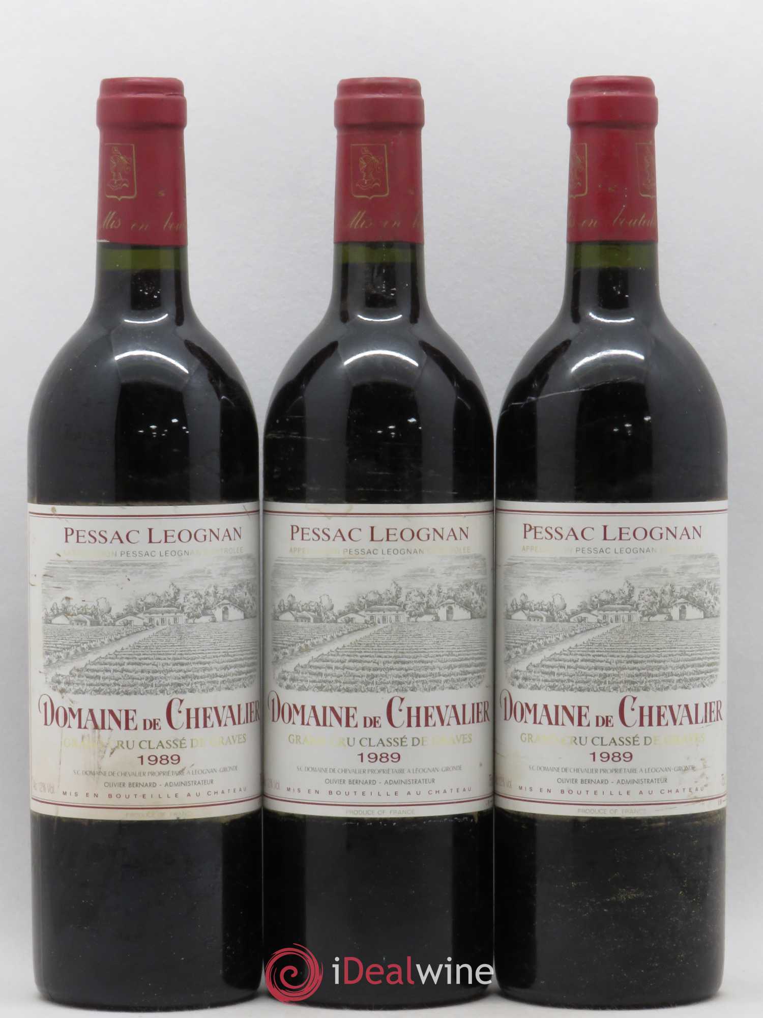 Domaine de Chevalier Cru Classé de Graves 1989 - Lot de 3 bouteilles - 0