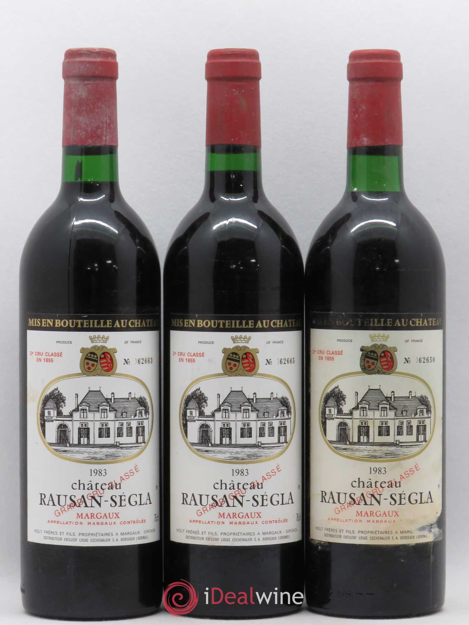 Château Rauzan Ségla Grand Cru Classé 1983 - Lot de 3 bouteilles - 0