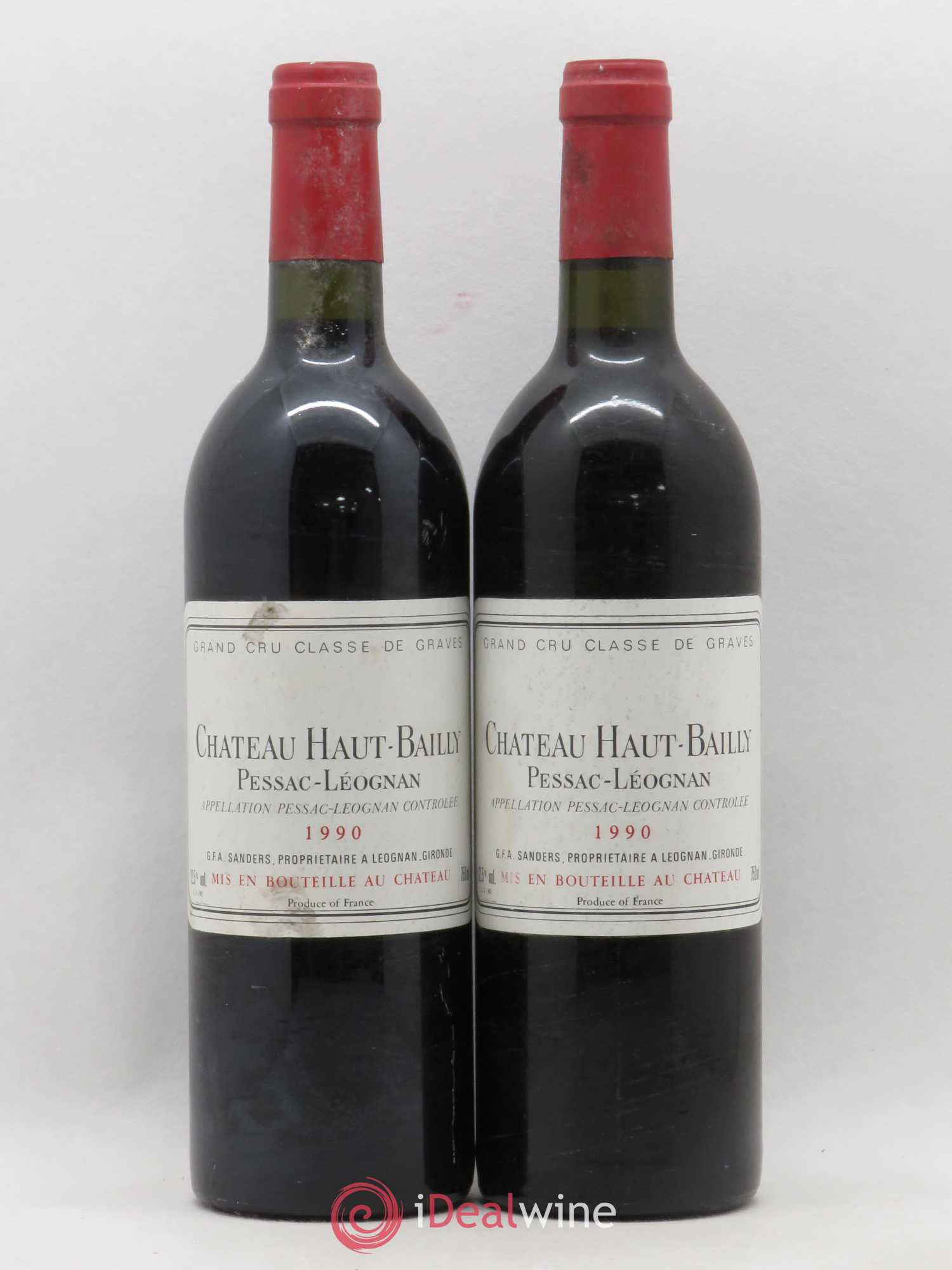 Château Haut-Bailly Cru Classé de Graves 1990 - Lot de 2 bouteilles - 0