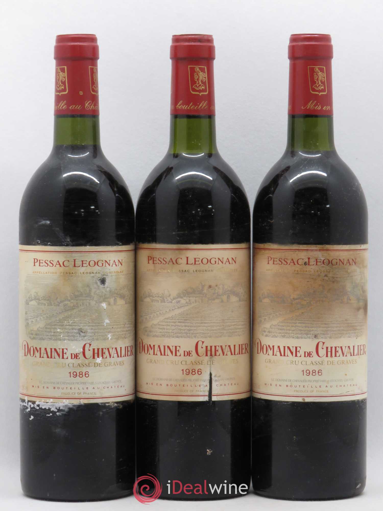 Domaine de Chevalier Cru Classé de Graves 1986 - Lot de 3 bouteilles - 0