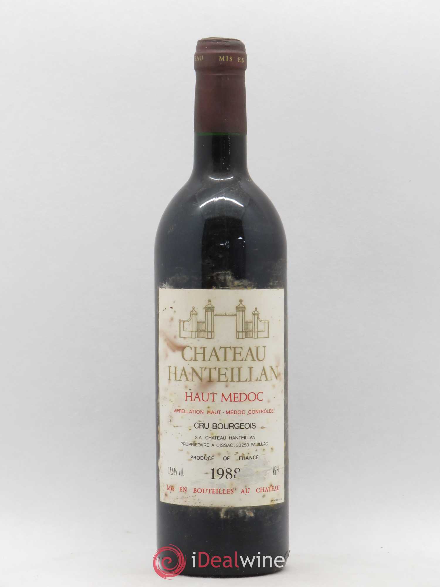 Château Hanteillan Cru Bourgeois 1988 - Lot de 1 bouteille - 0