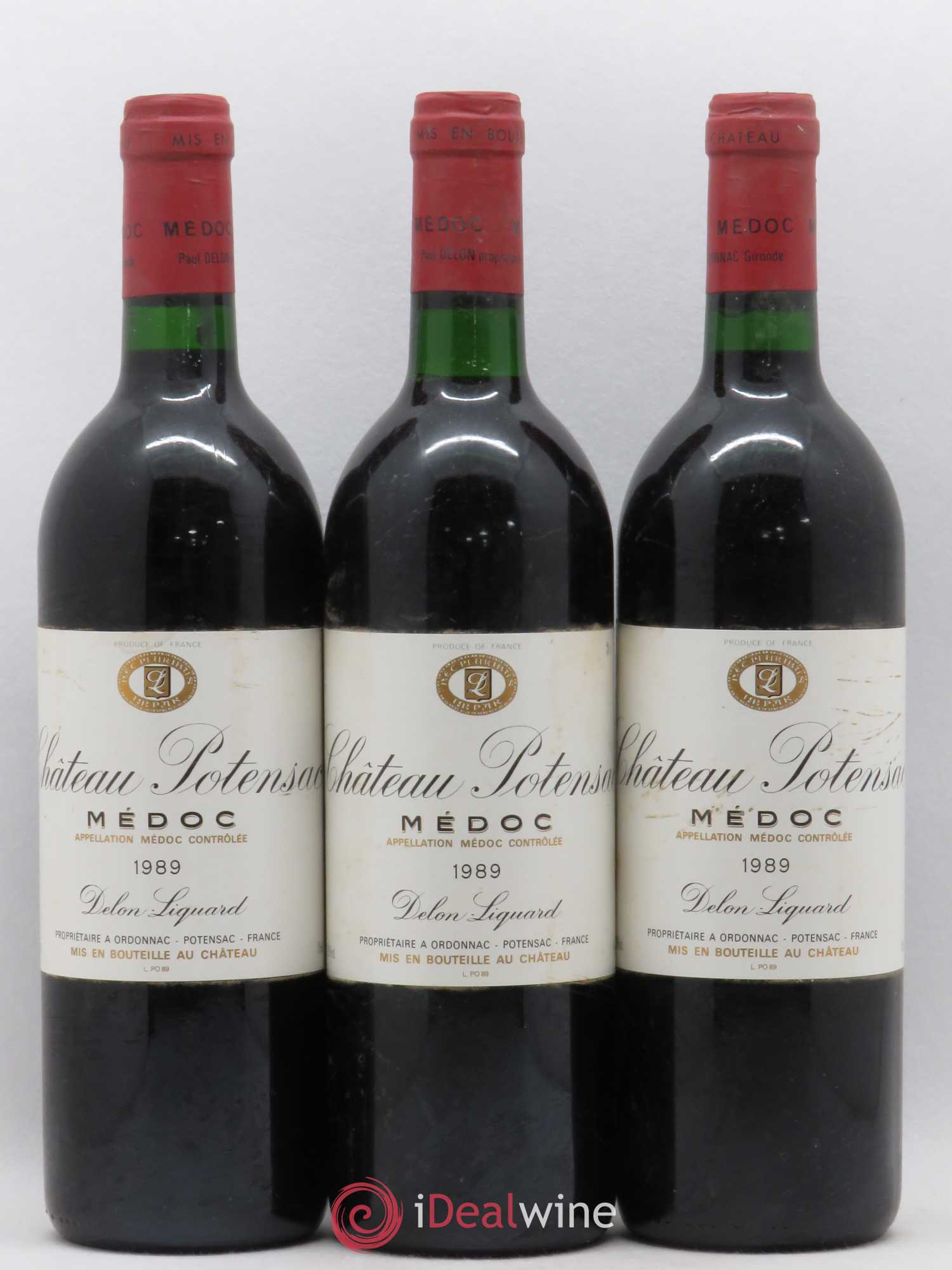 Château Potensac 1989 - Lot de 3 bouteilles - 0