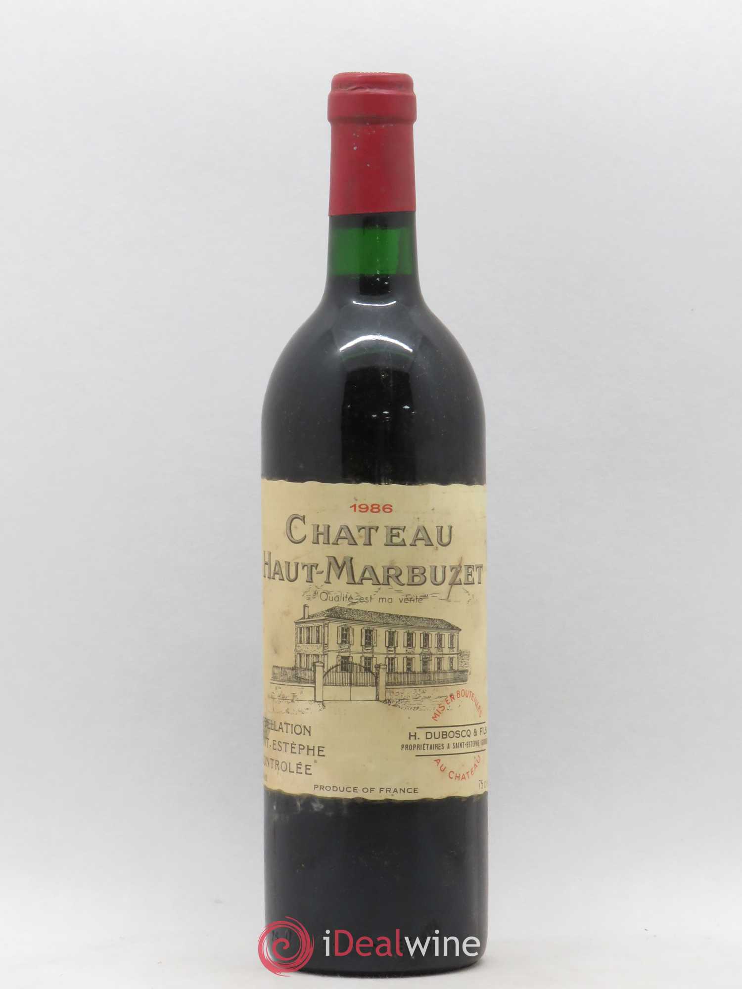 Château Haut Marbuzet 1986 - Lot de 1 bouteille - 0