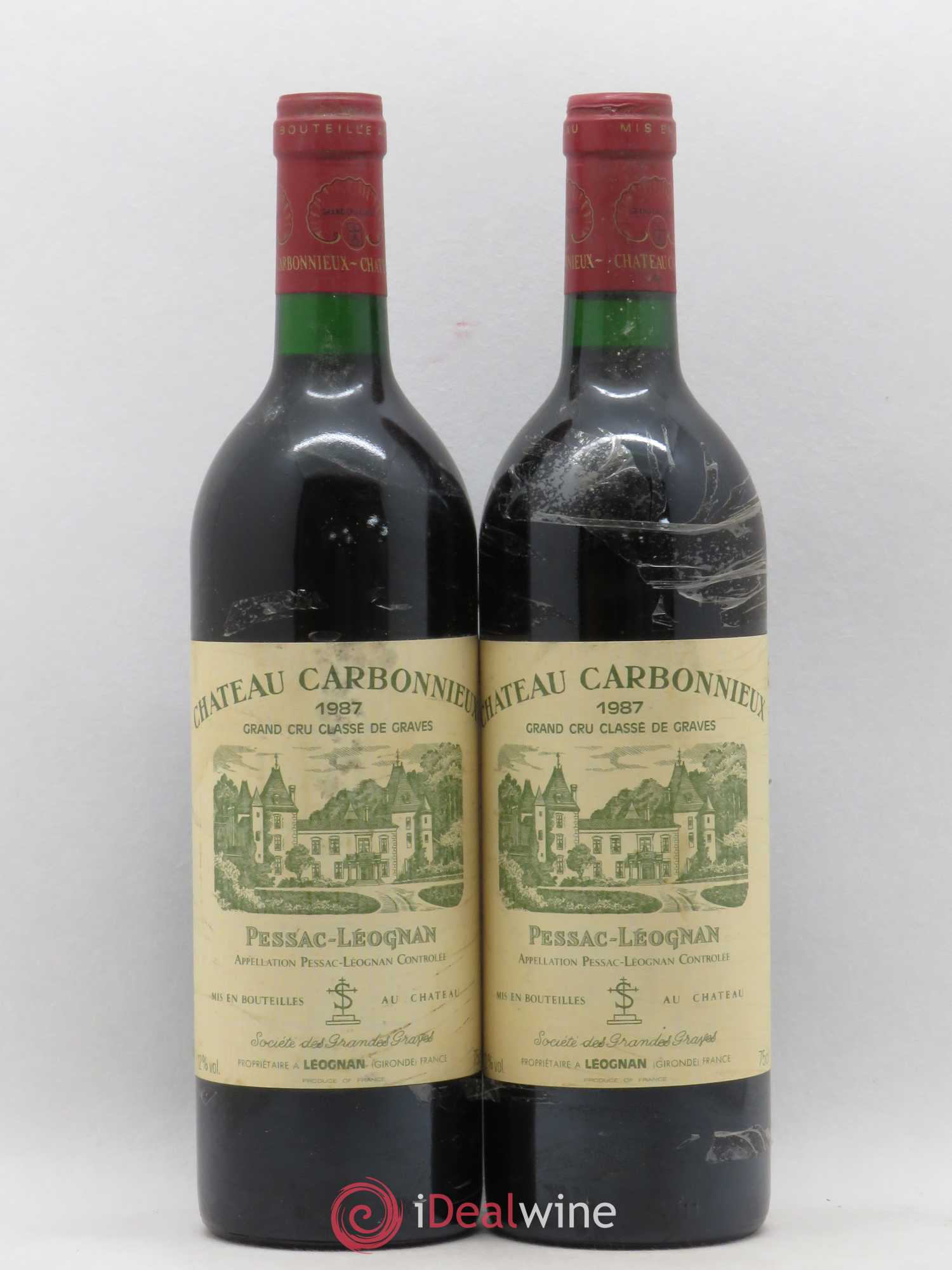 Château Carbonnieux Cru Classé de Graves 1987 - Lot de 2 bouteilles - 0