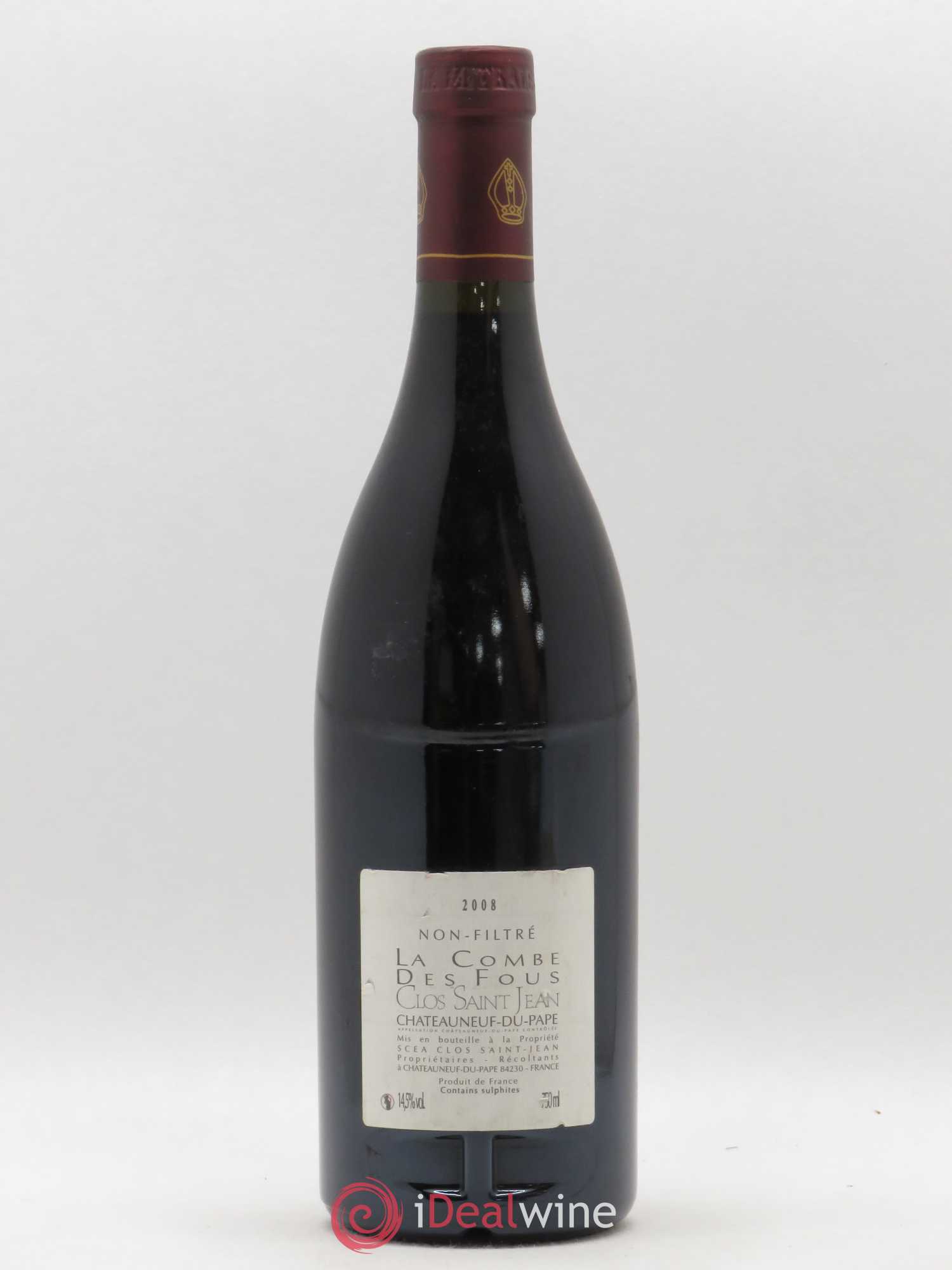 Châteauneuf-du-Pape Clos Saint-Jean La Combe des Fous Pascal et Vincent Maurel 2008 - Lot de 1 bouteille - 1