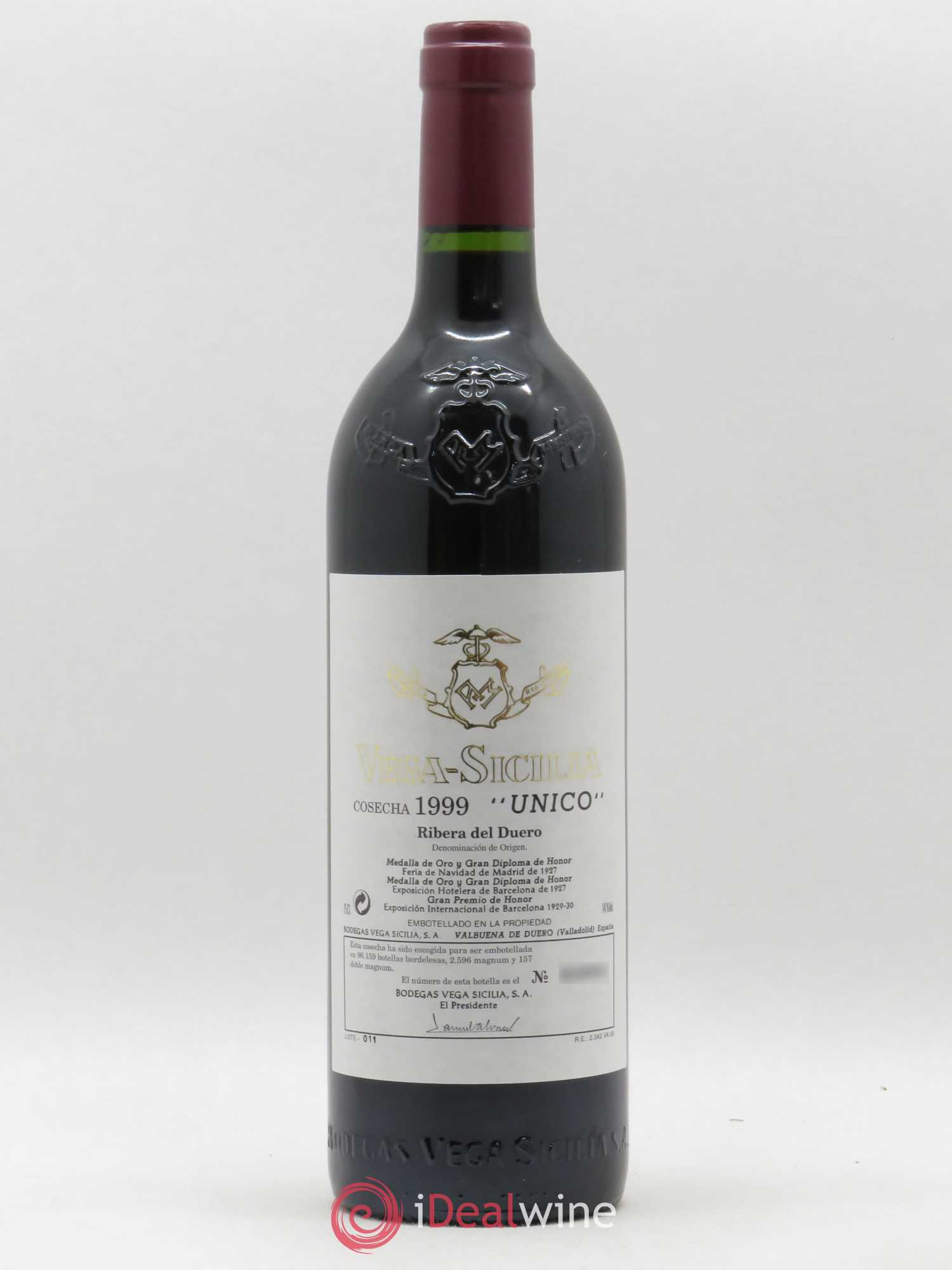 Ribera Del Duero DO Vega Sicilia Unico Famille Alvarez 1999 - Lot de 1 bouteille - 0