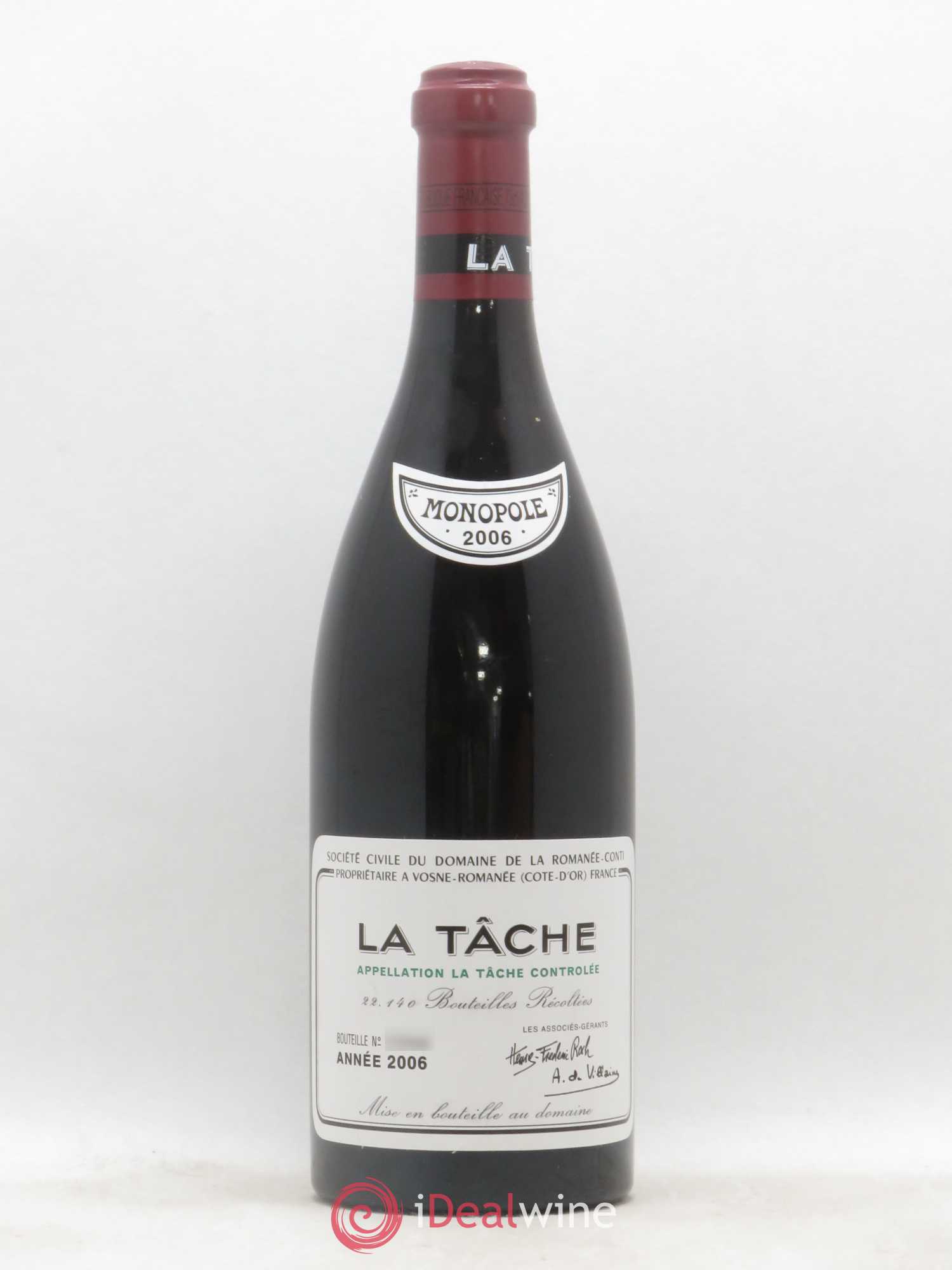 La Tâche Grand Cru Domaine de la Romanée-Conti 2006 - Lot de 1 bouteille - 0