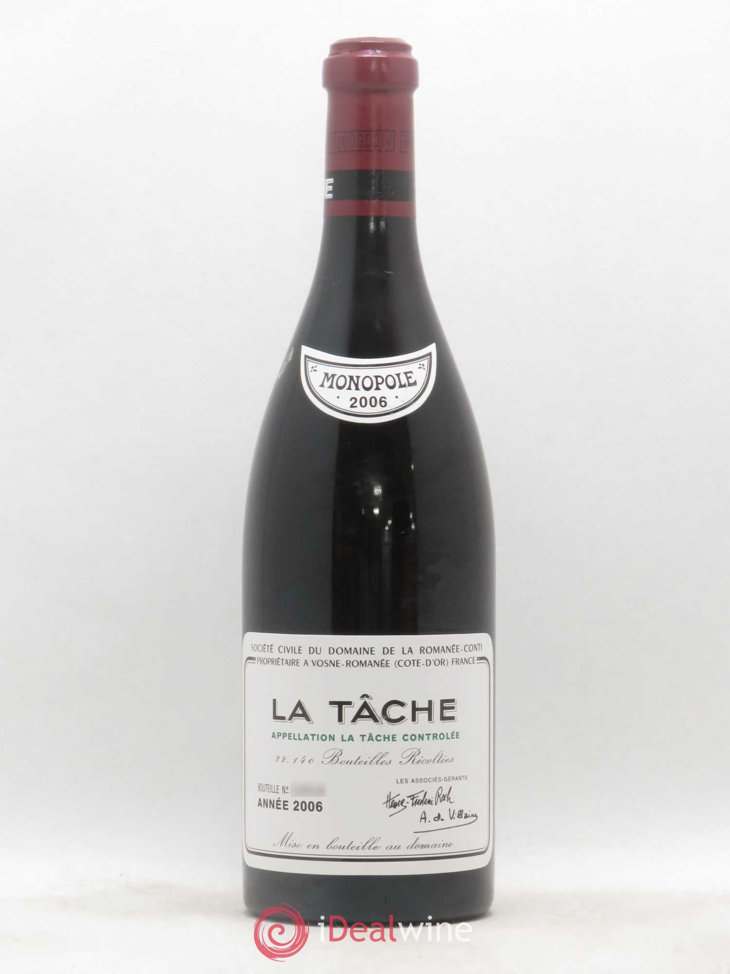 La Tâche Grand Cru Domaine de la Romanée-Conti 2006 - Lot de 1 bouteille - 0