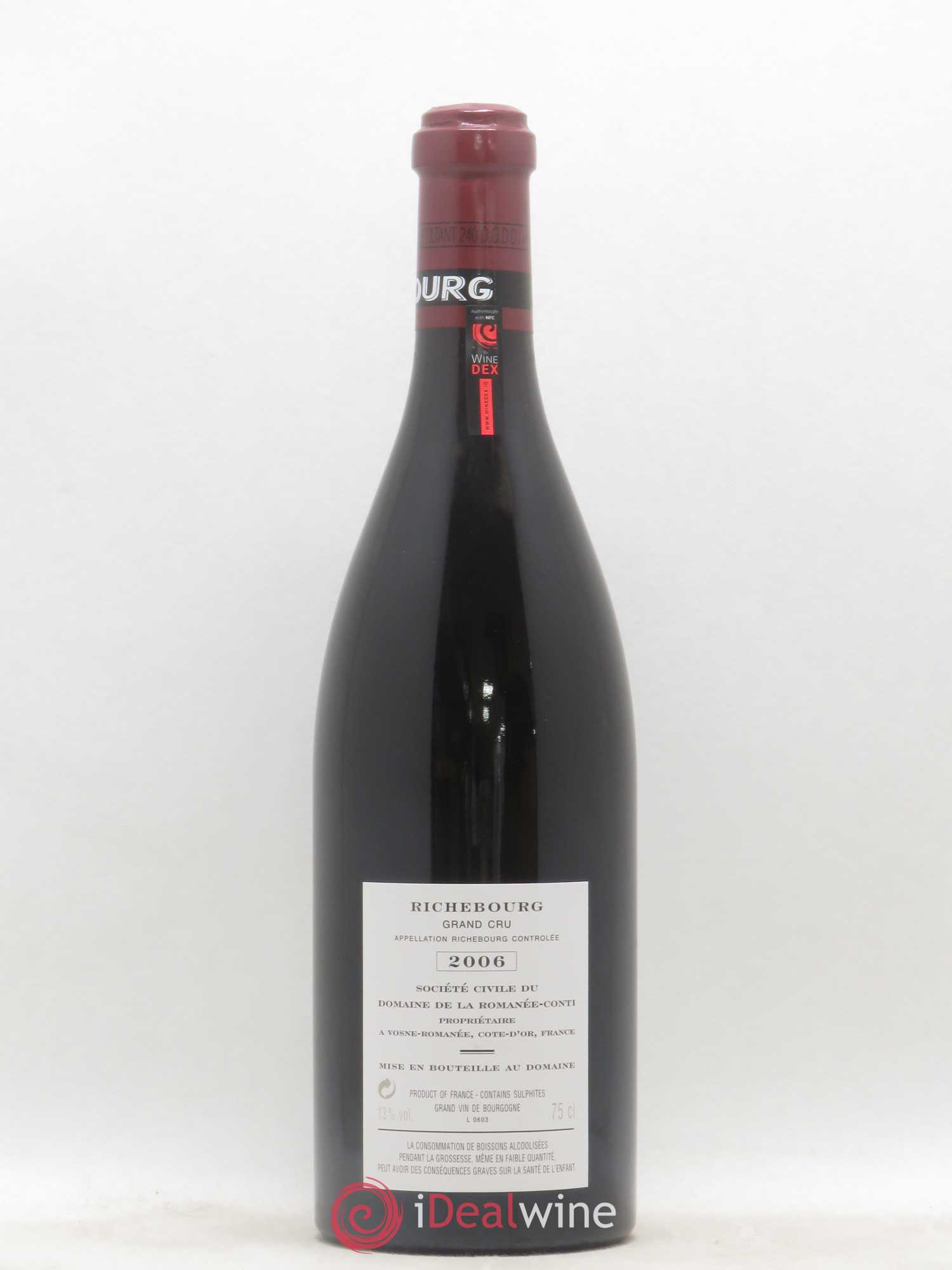 Richebourg Grand Cru Domaine de la Romanée-Conti 2006 - Lot de 1 bouteille - 1
