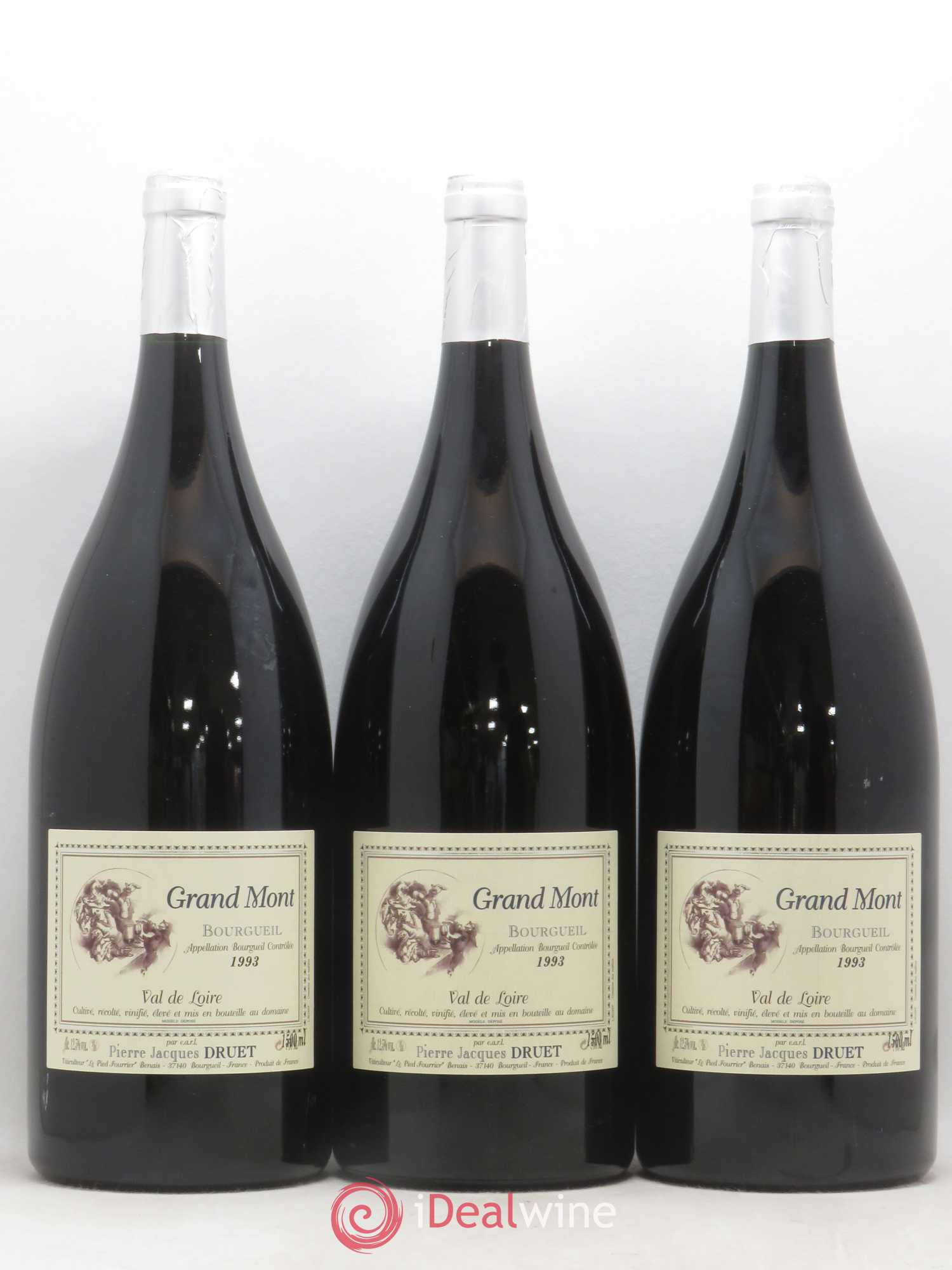 Bourgueil Grand Mont Pierre Jacques Druet 1993 - Lot de 6 magnums - 1