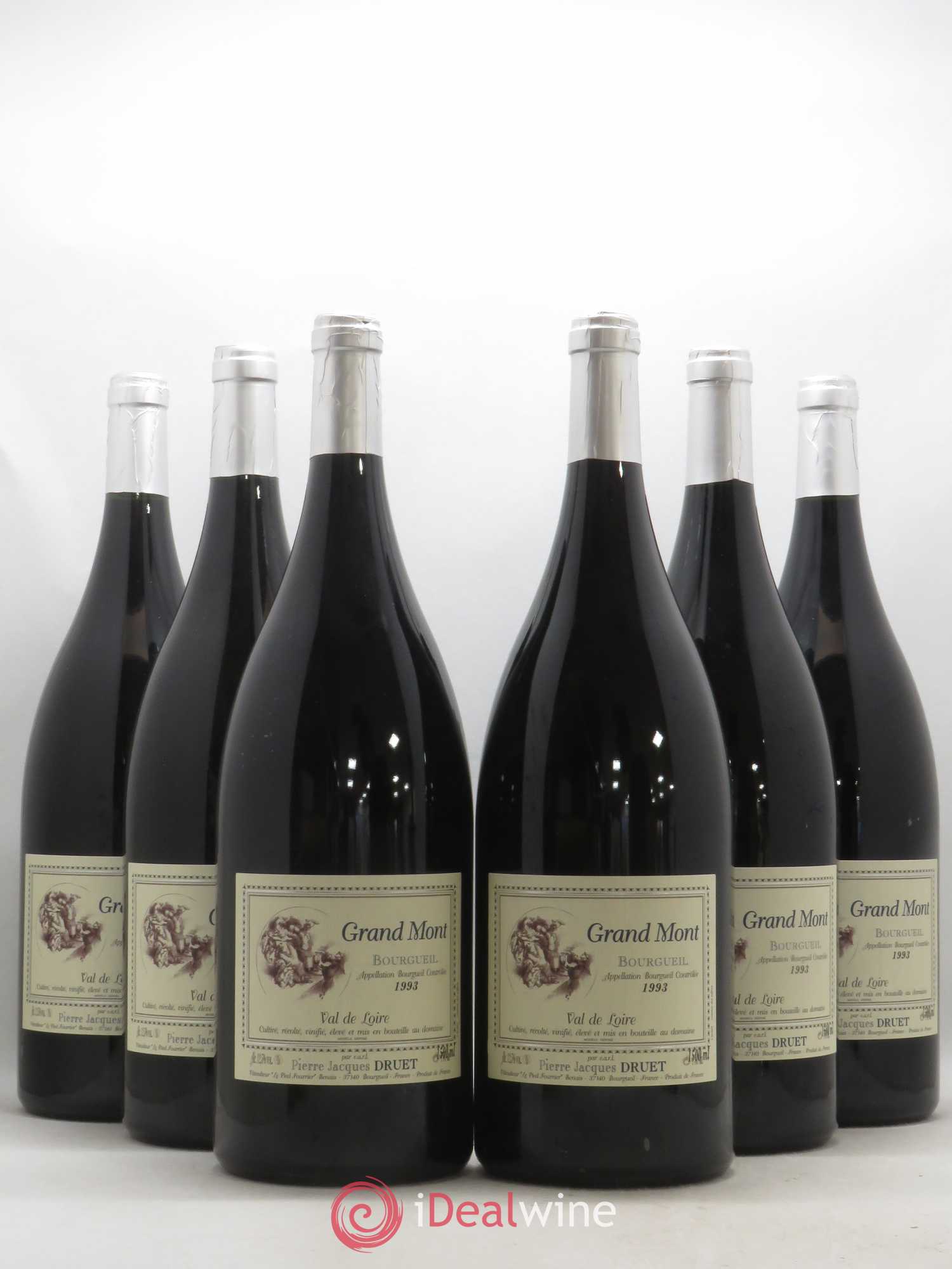 Bourgueil Grand Mont Pierre Jacques Druet 1993 - Lot de 6 magnums - 0