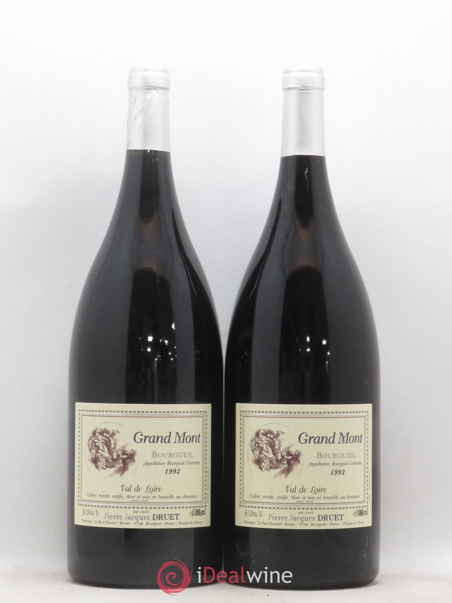 Bourgueil Grand Mont Pierre Jacques Druet 1993 - Lot de 2 magnums - 0