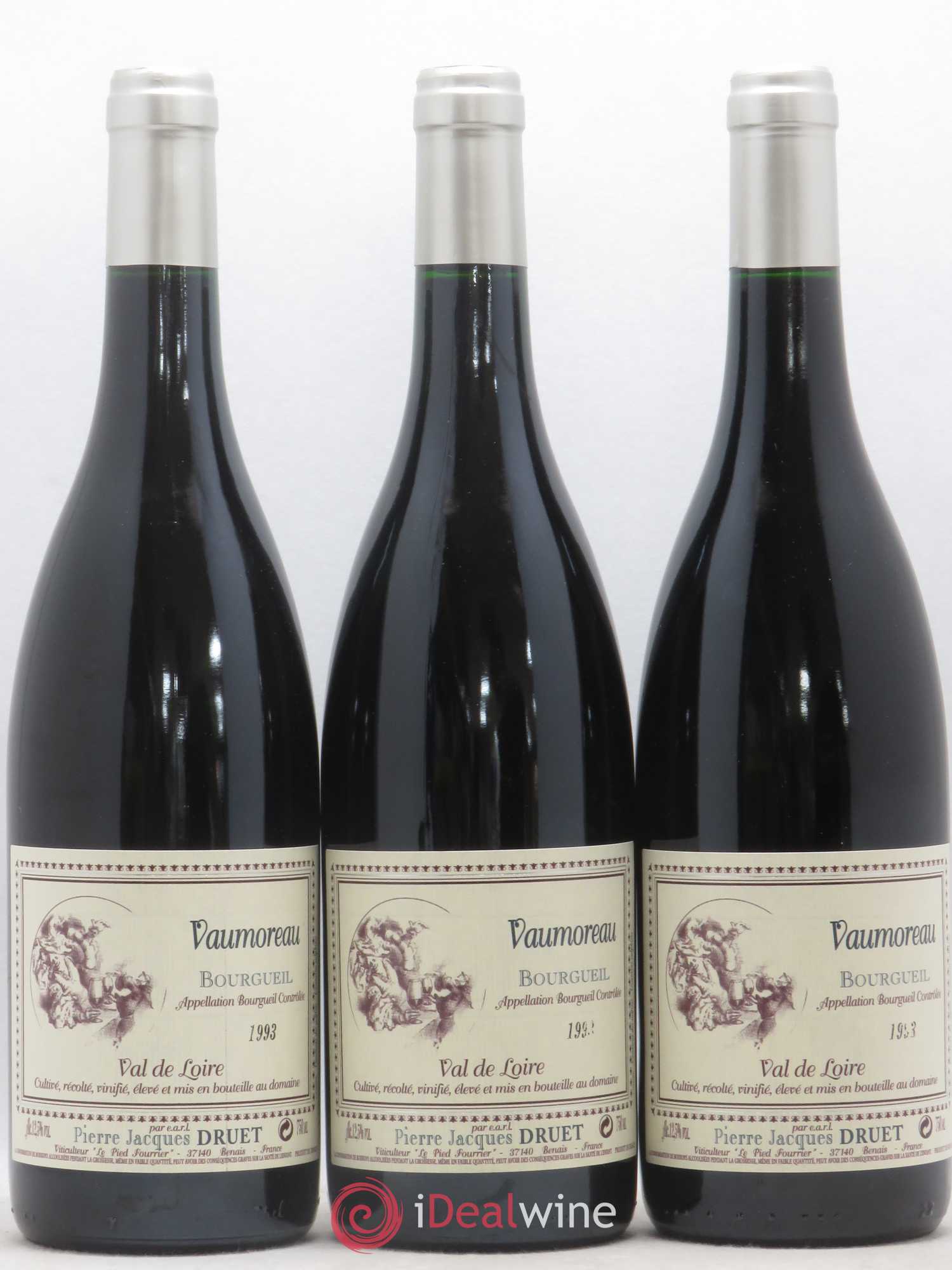 Bourgueil Vaumoreau Pierre Jacques Druet 1993 - Lot de 6 bouteilles - 1