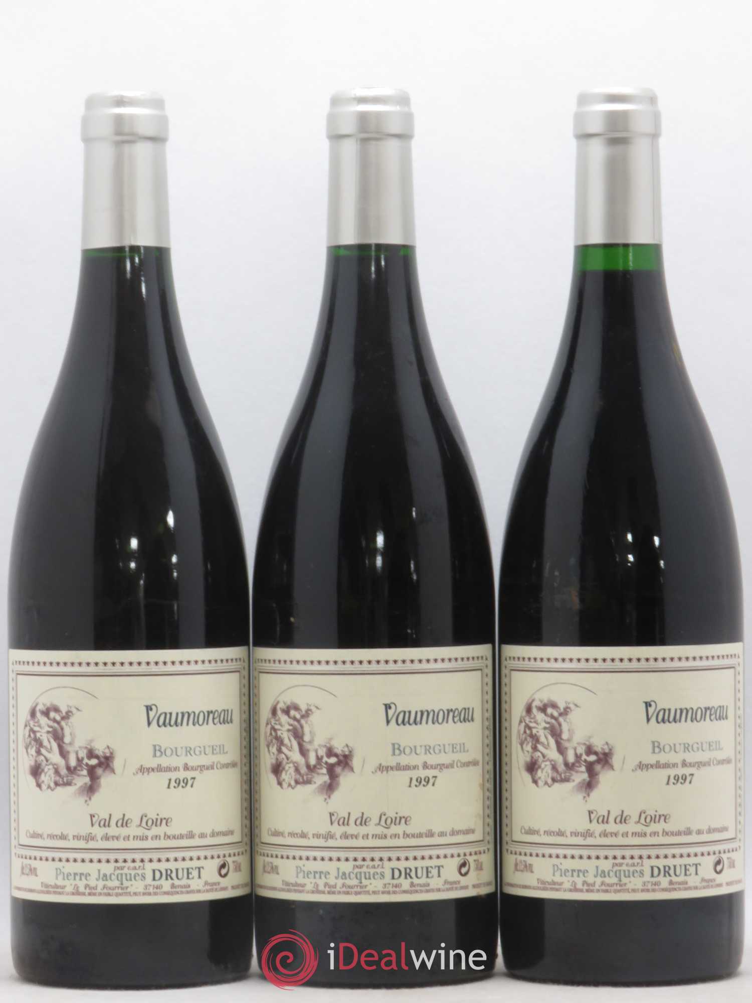 Bourgueil Vaumoreau Pierre Jacques Druet 1997 - Lot de 3 bouteilles - 0