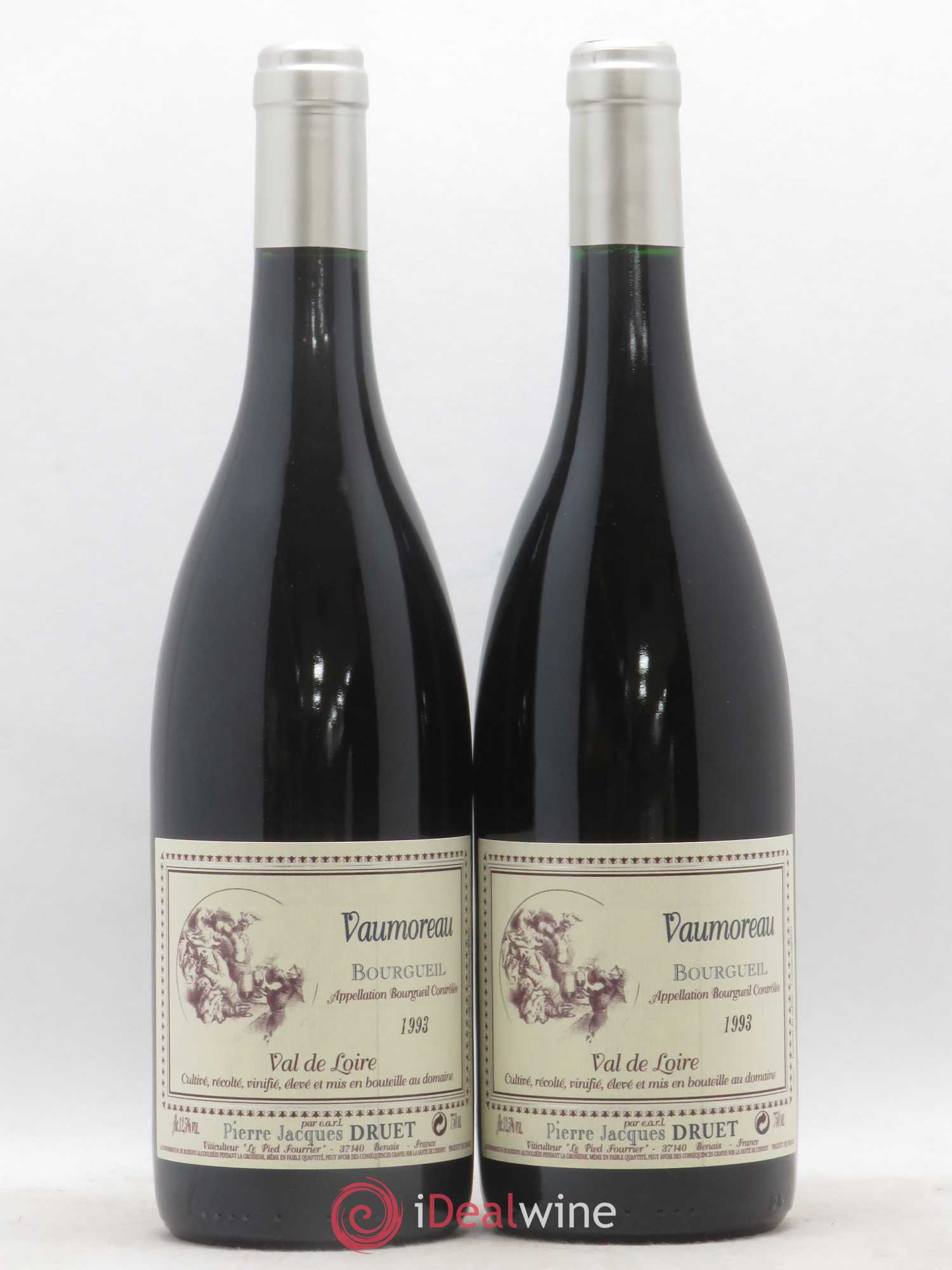 Bourgueil Vaumoreau Pierre Jacques Druet 1993 - Lot de 2 bouteilles - 0