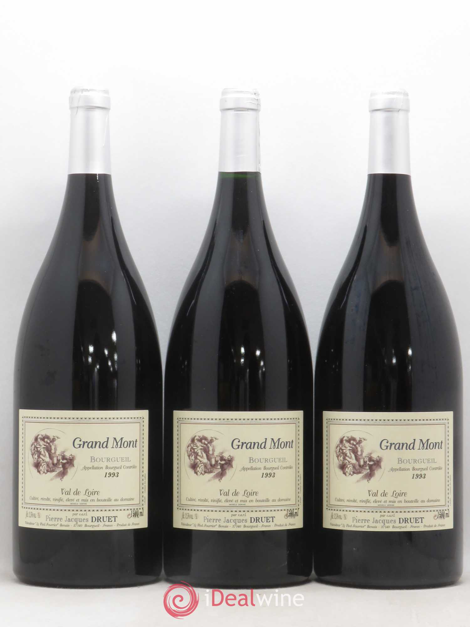 Bourgueil Grand Mont Pierre Jacques Druet 1993 - Lot de 3 magnums - 0