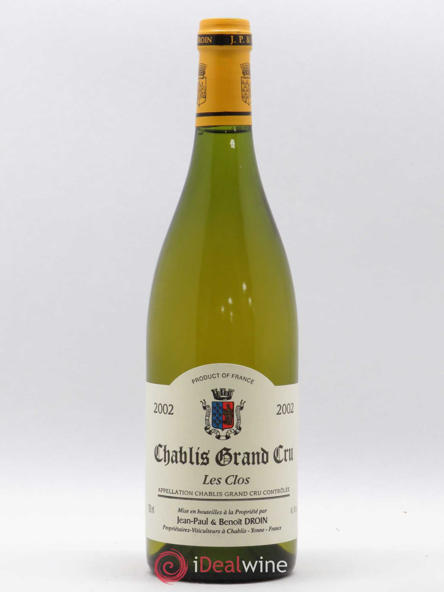 Chablis Grand Cru Les Clos Jean-Paul & Benoît Droin (Domaine) 2002 - Lot de 1 bouteille - 0