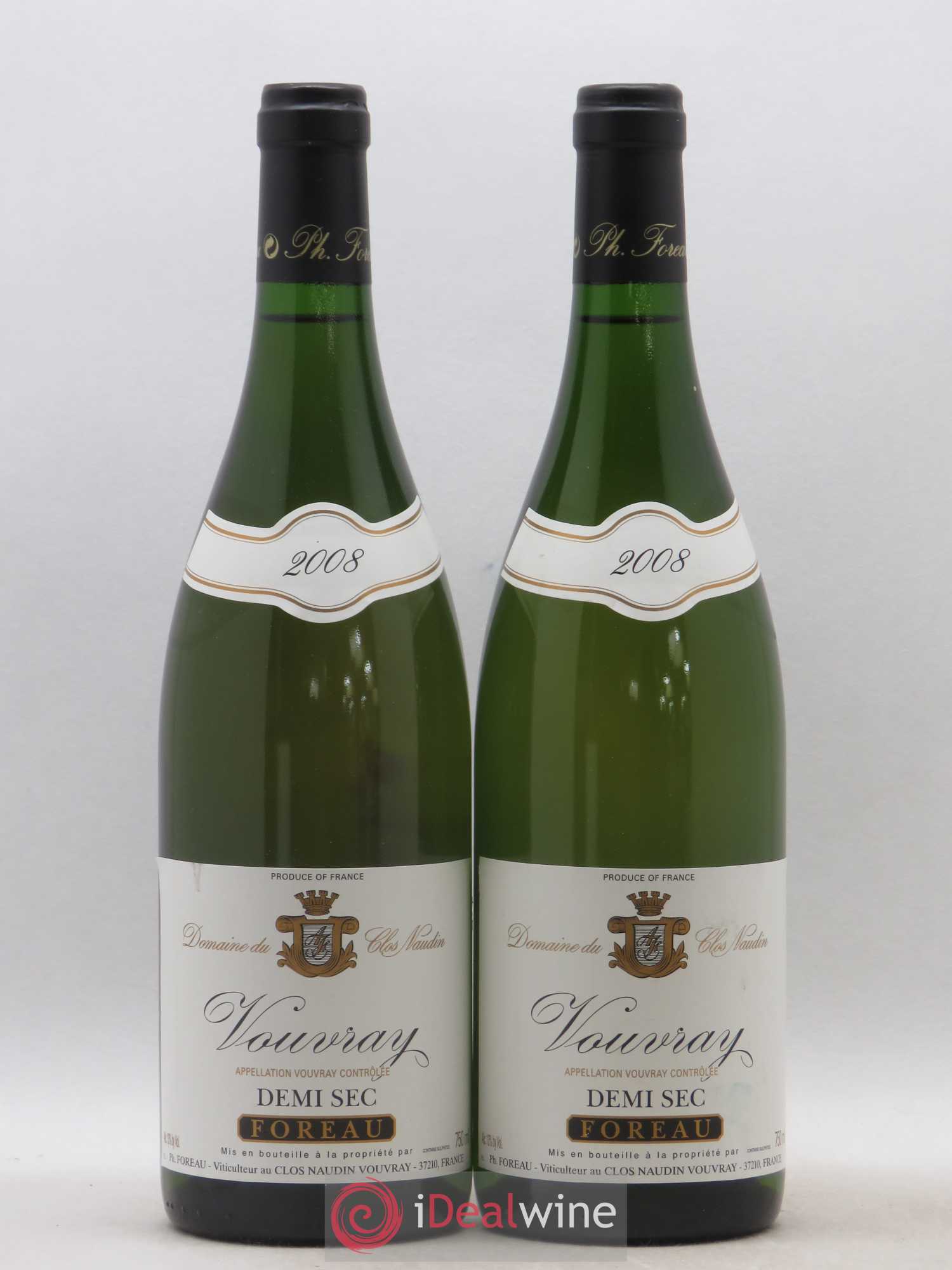 Vouvray Demi-Sec Clos Naudin - Philippe Foreau 2008 - Lot de 2 bouteilles - 0