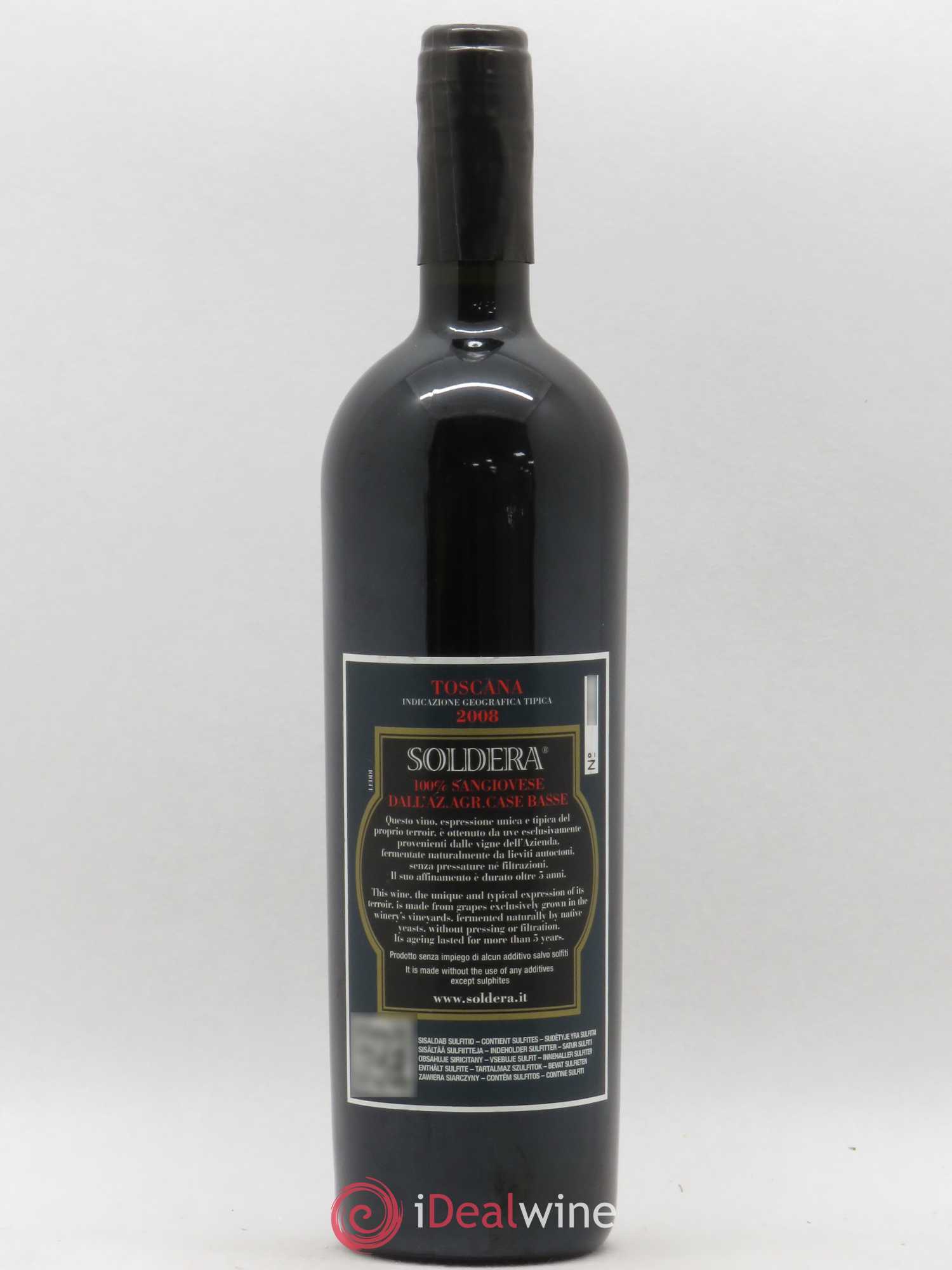 Toscana IGT Soldera Azienda Agricola Case Basse Sangiovese 2008 - Posten von 1 Flasche - 1