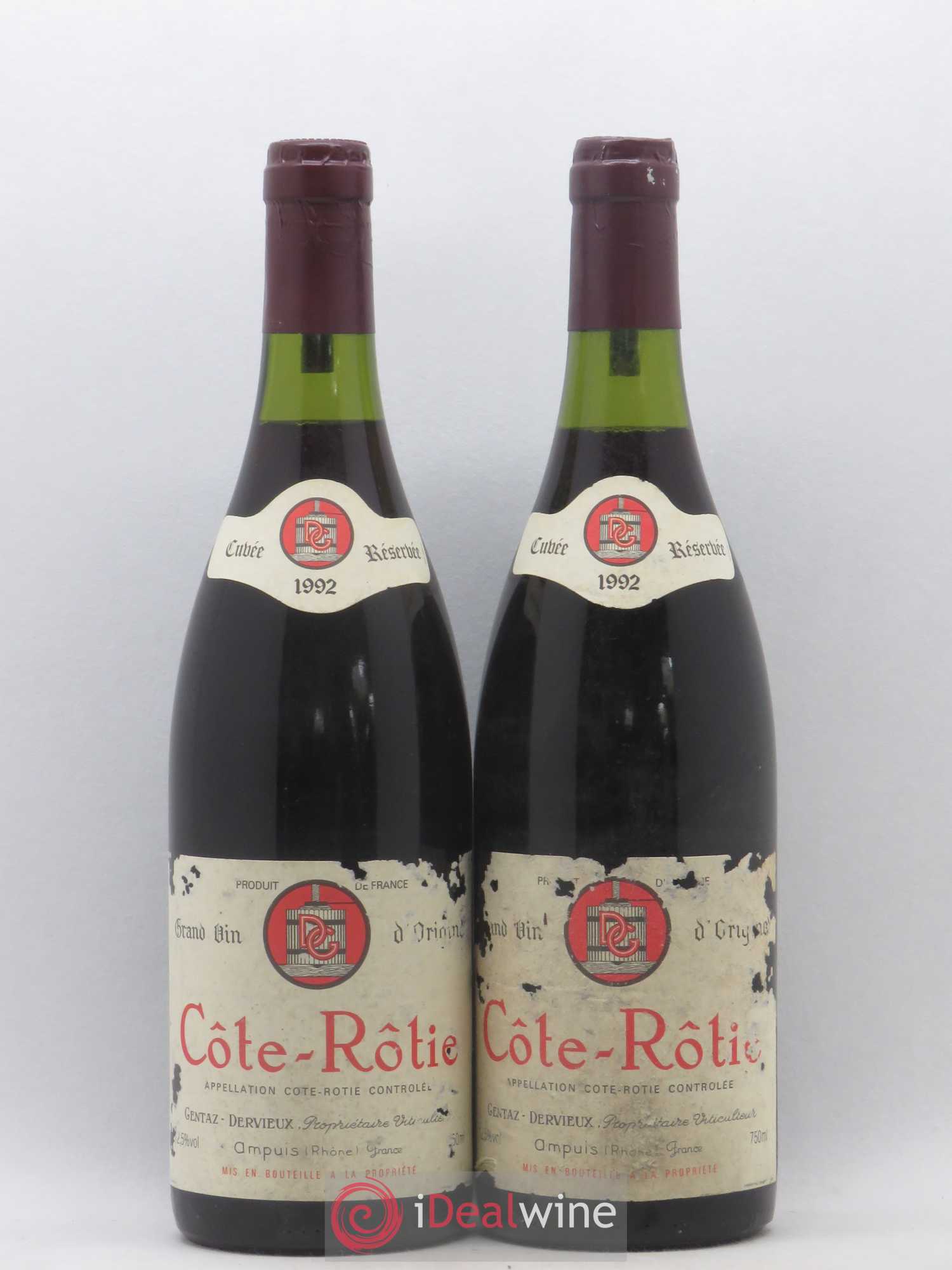Côte-Rôtie Marius Gentaz-Dervieux Cuvée réservée 1992 - Lot de 2 bouteilles - 0