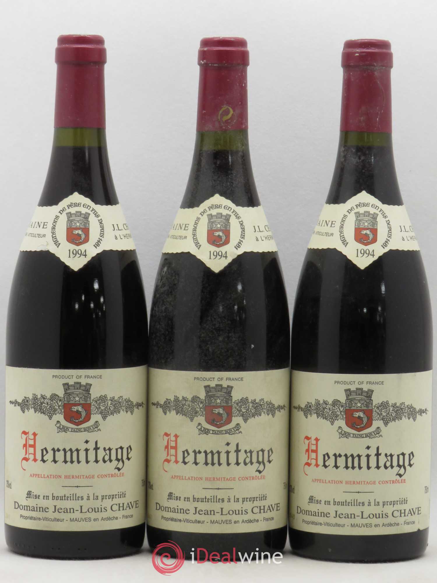Hermitage Jean-Louis Chave 1994 - Lot de 3 bouteilles - 0
