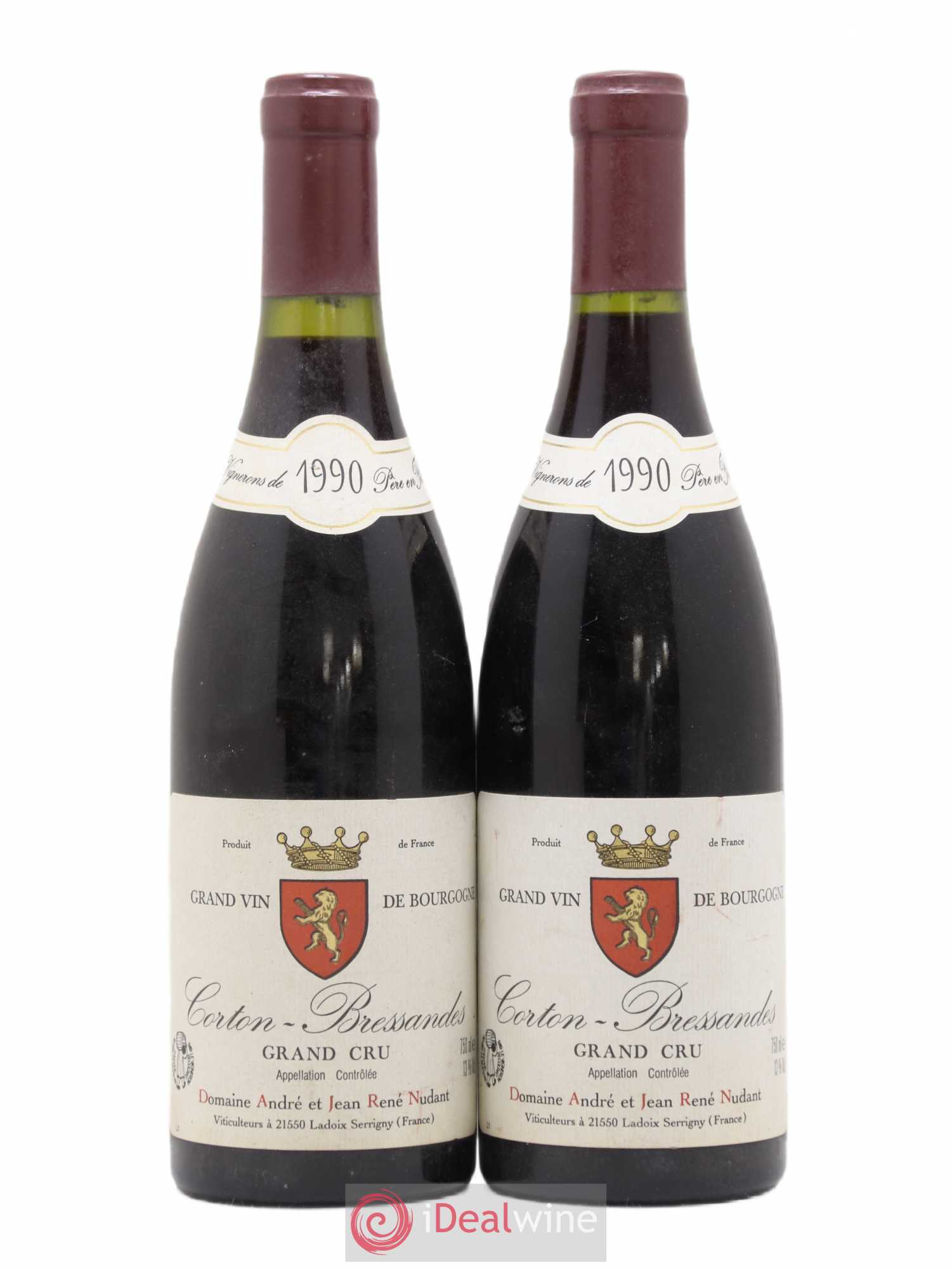 Corton Grand Cru Bressandes Nudant 1990 - Posten von 2 Flaschen - 0