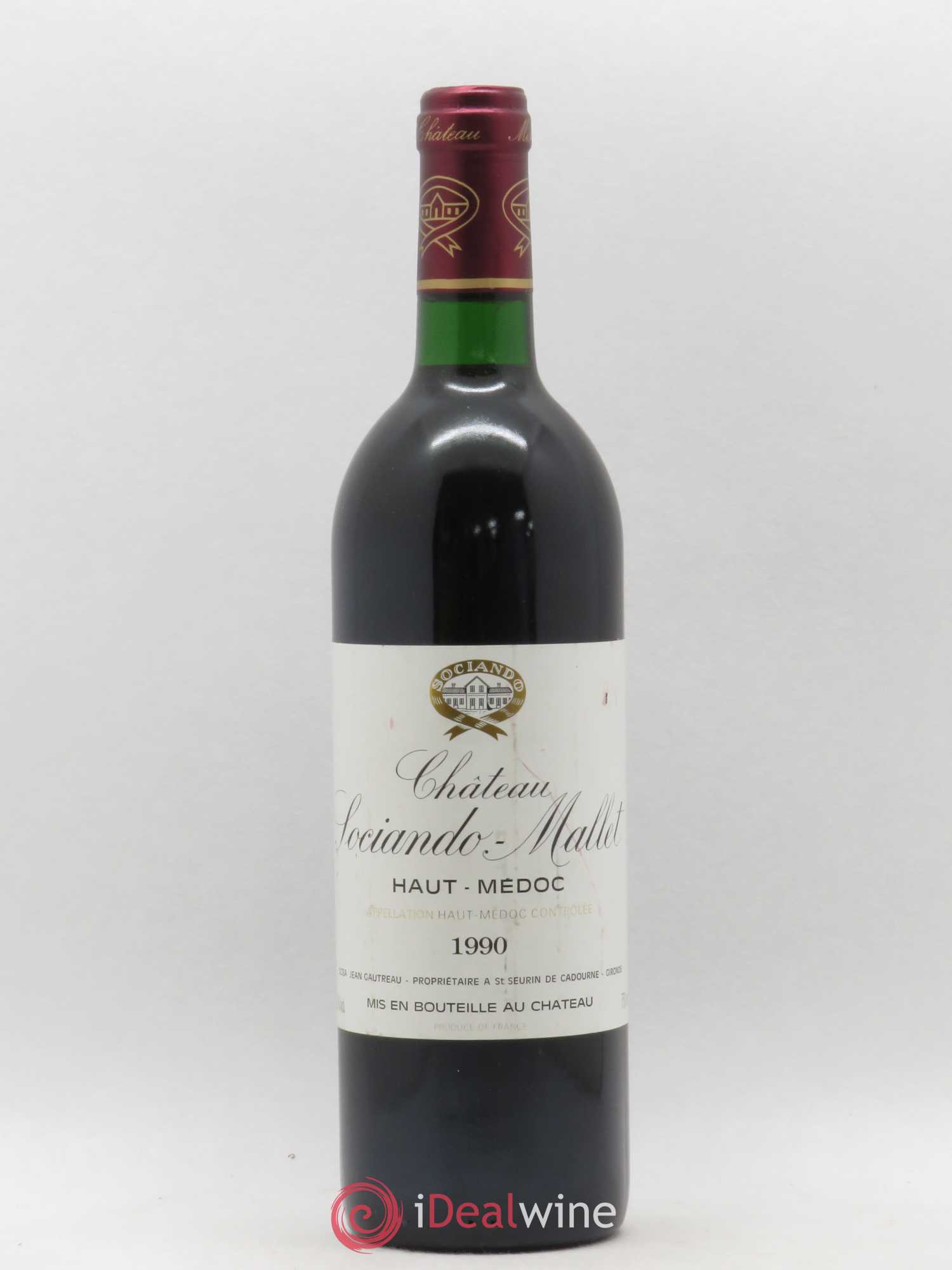 Château Sociando Mallet 1990 - Lot de 1 bouteille - 0