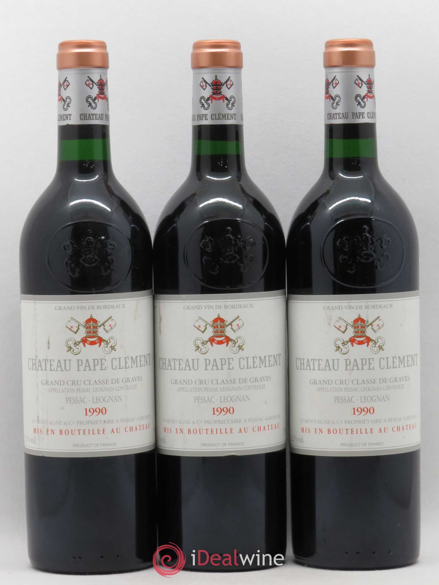 Château Pape Clément Cru Classé de Graves 1990 - Lot de 3 bouteilles - 0