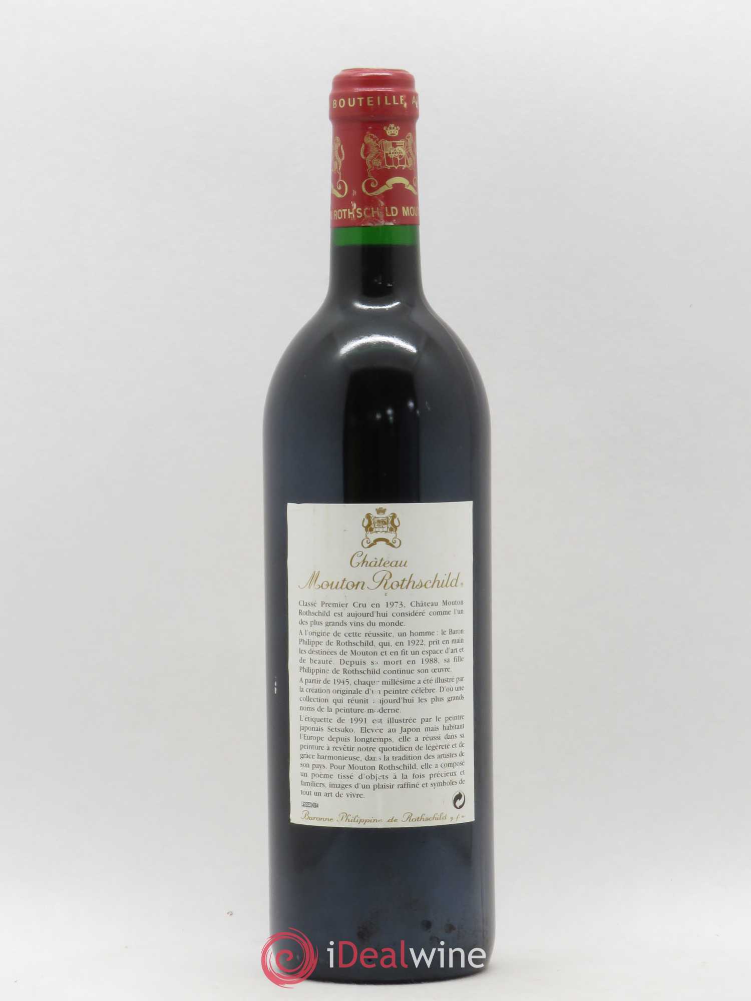 Château Mouton Rothschild 1er Grand Cru Classé 1991 - Lot de 1 bouteille - 1