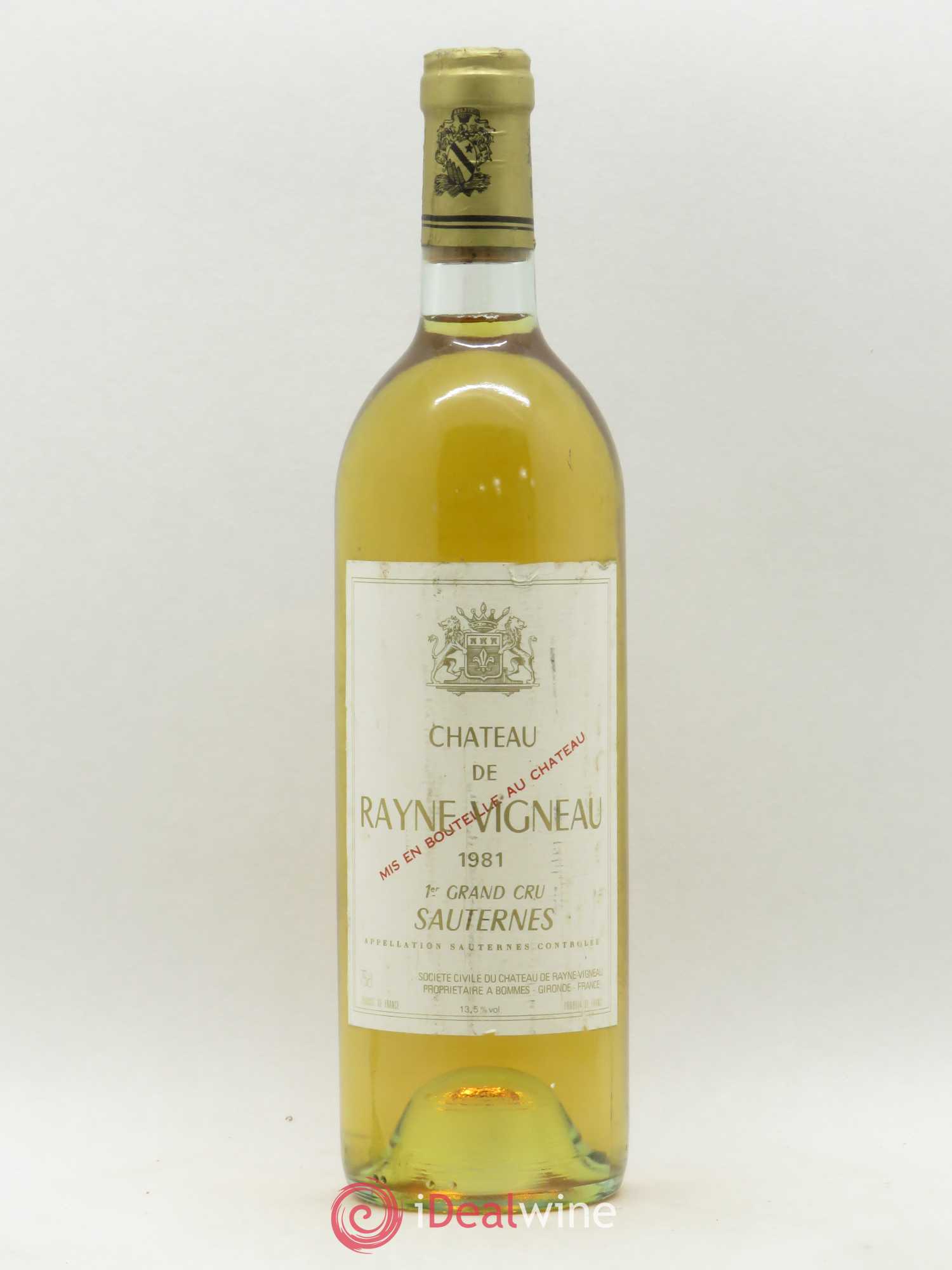 Château de Rayne Vigneau 1er Grand Cru Classé 1981 - Lot de 1 bouteille - 0