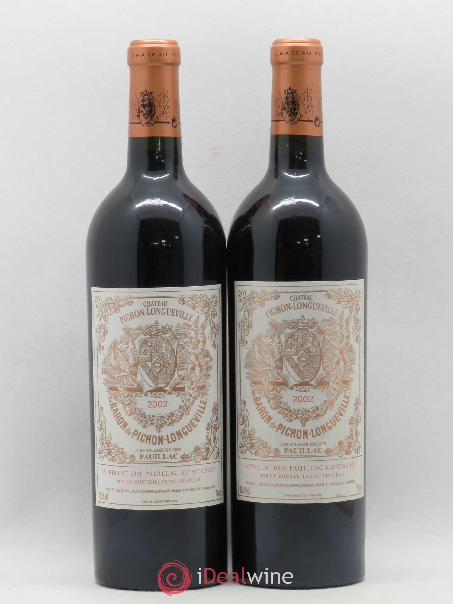 Pichon Longueville Baron 2ème Grand Cru Classé 2002 - Lot de 2 bouteilles - 0