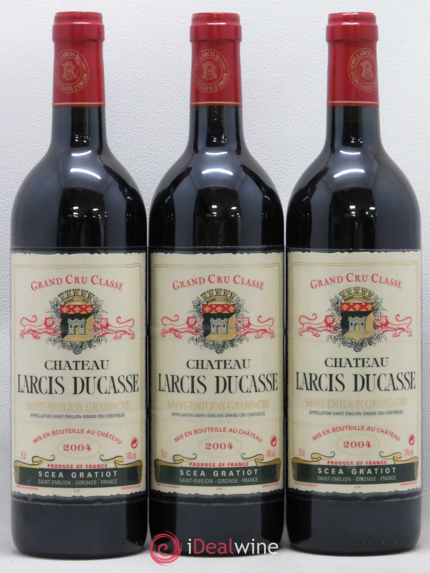 Château Larcis Ducasse 1er Grand Cru Classé B 2004 - Lot de 3 bouteilles - 0