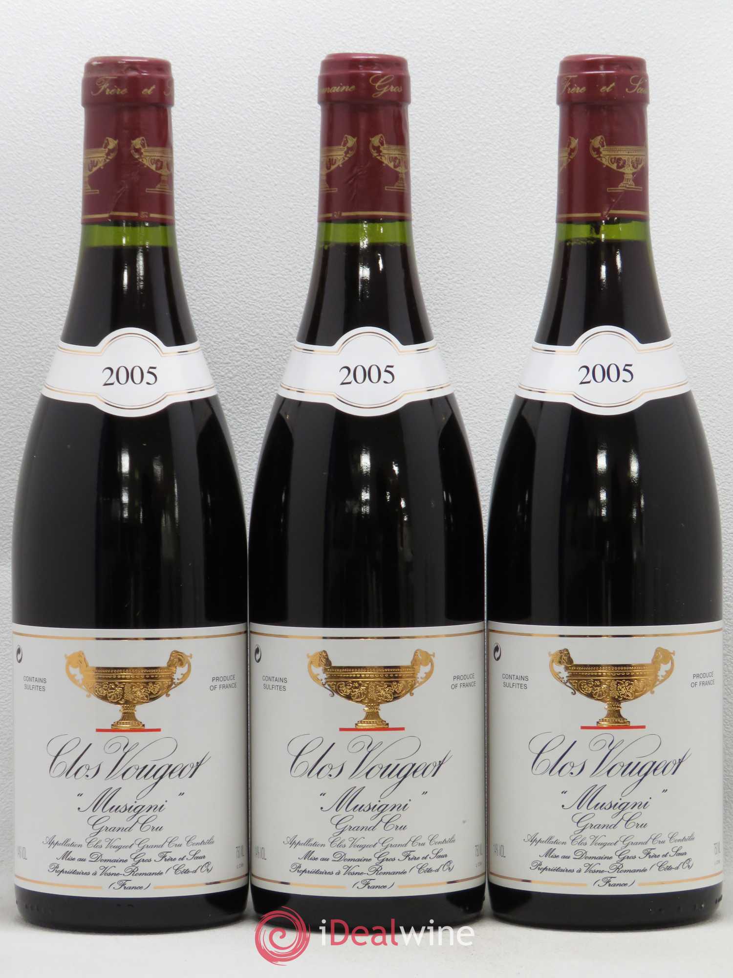 Clos de Vougeot Grand Cru Musigni Gros Frère & Soeur 2005 - Lotto di 3 bottiglie - 0