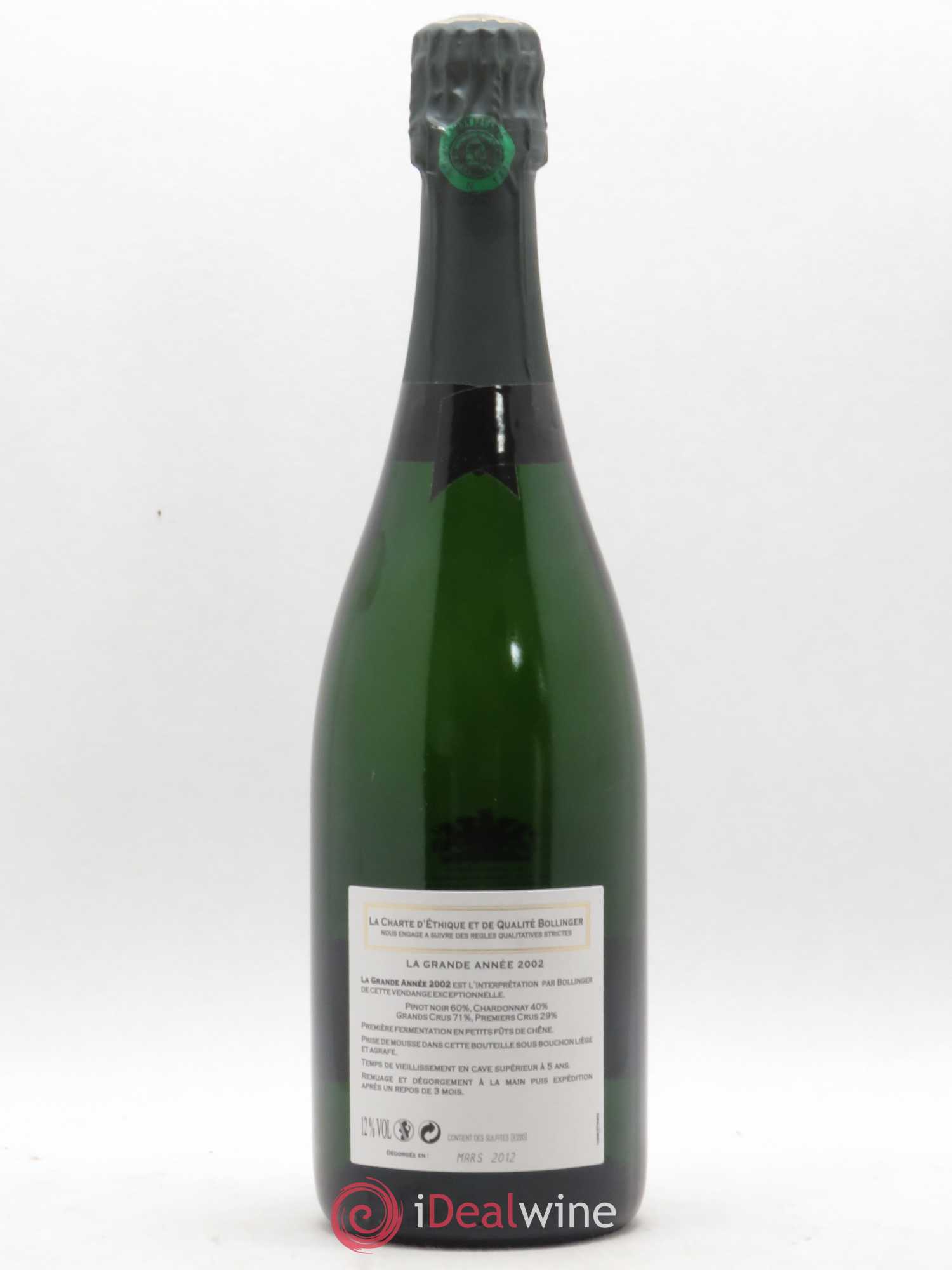 La Grande Année Brut Bollinger 2002 - Lot de 1 bouteille - 1