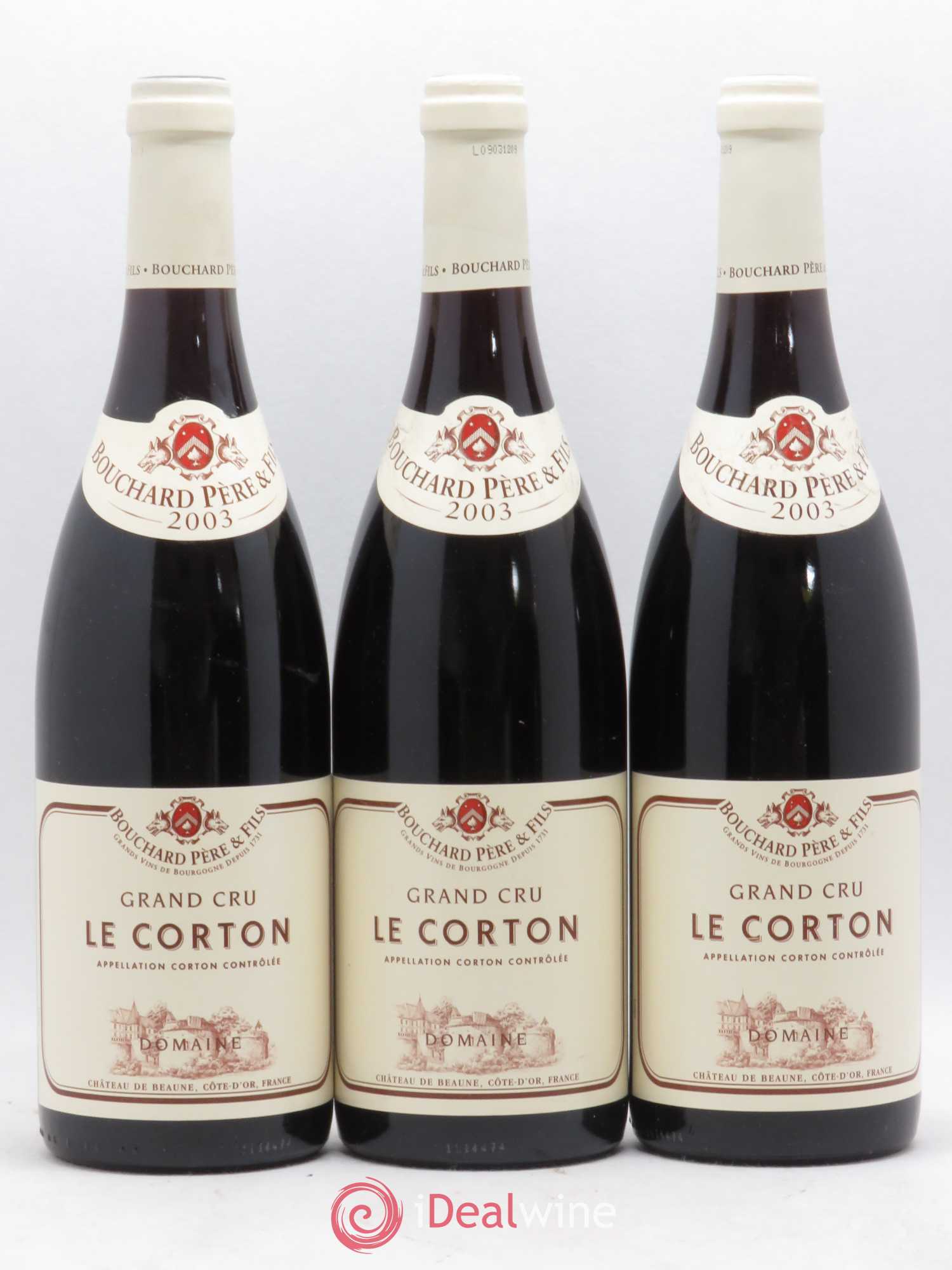 Corton Grand Cru Le Corton Bouchard Père & Fils 2003 - Lot de 3 bouteilles - 0