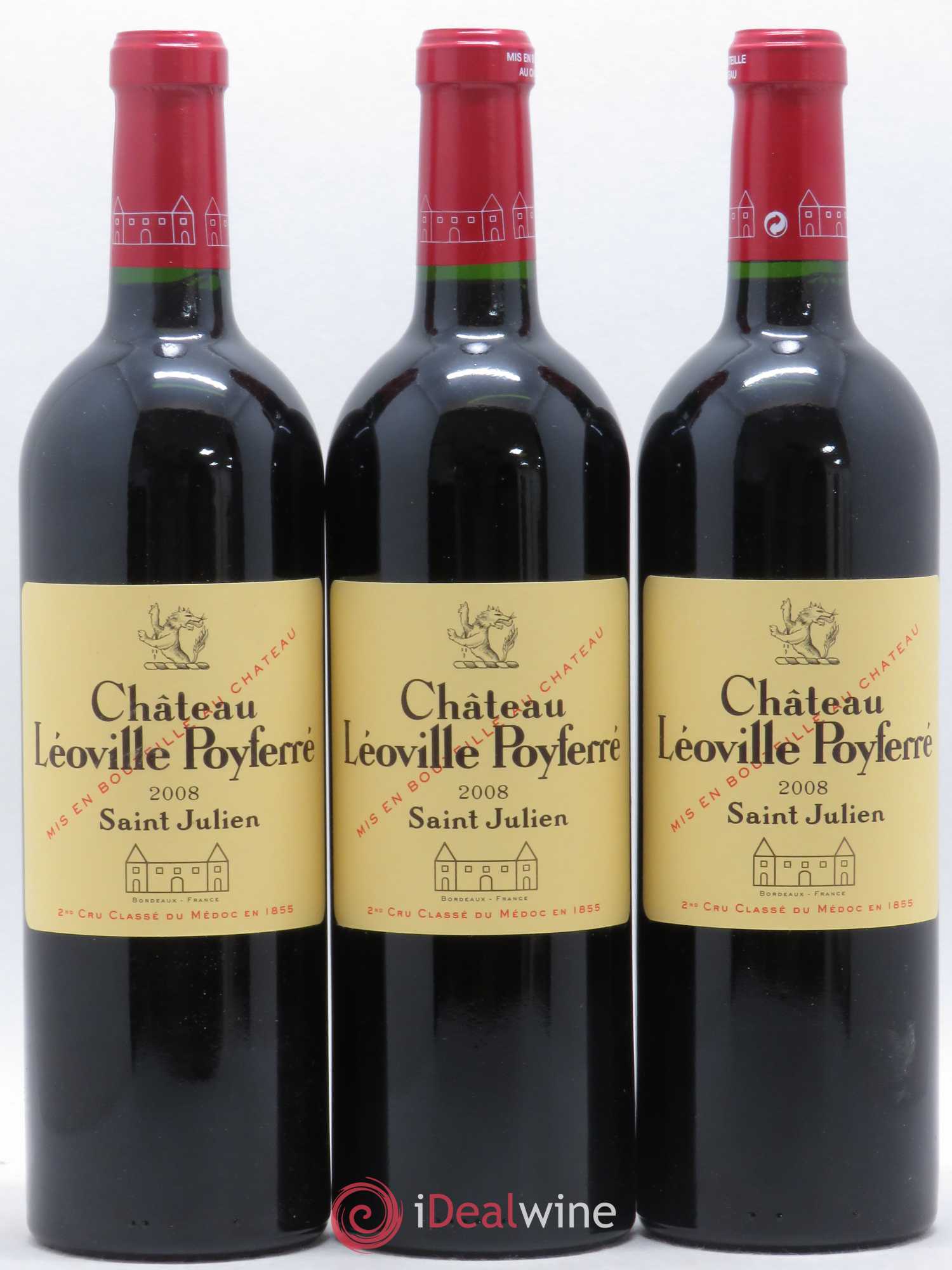 Château Léoville Poyferré 2ème Grand Cru Classé 2008 - Lot de 3 bouteilles - 0