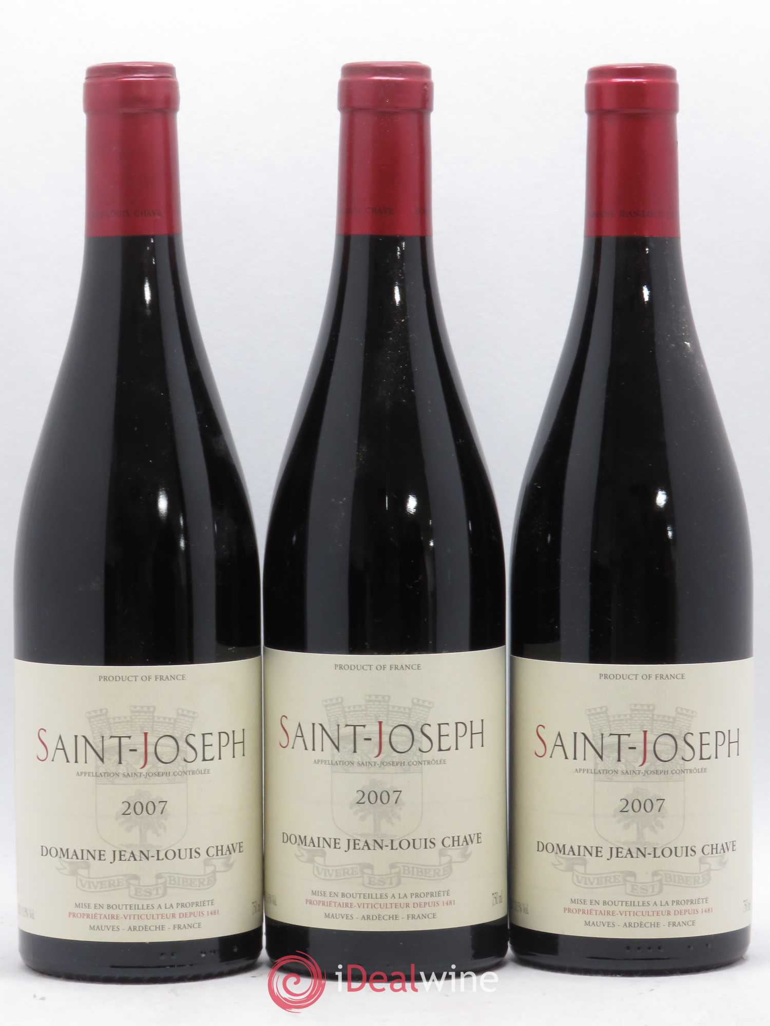 Saint-Joseph Jean-Louis Chave 2007 - Lot de 3 bouteilles - 0
