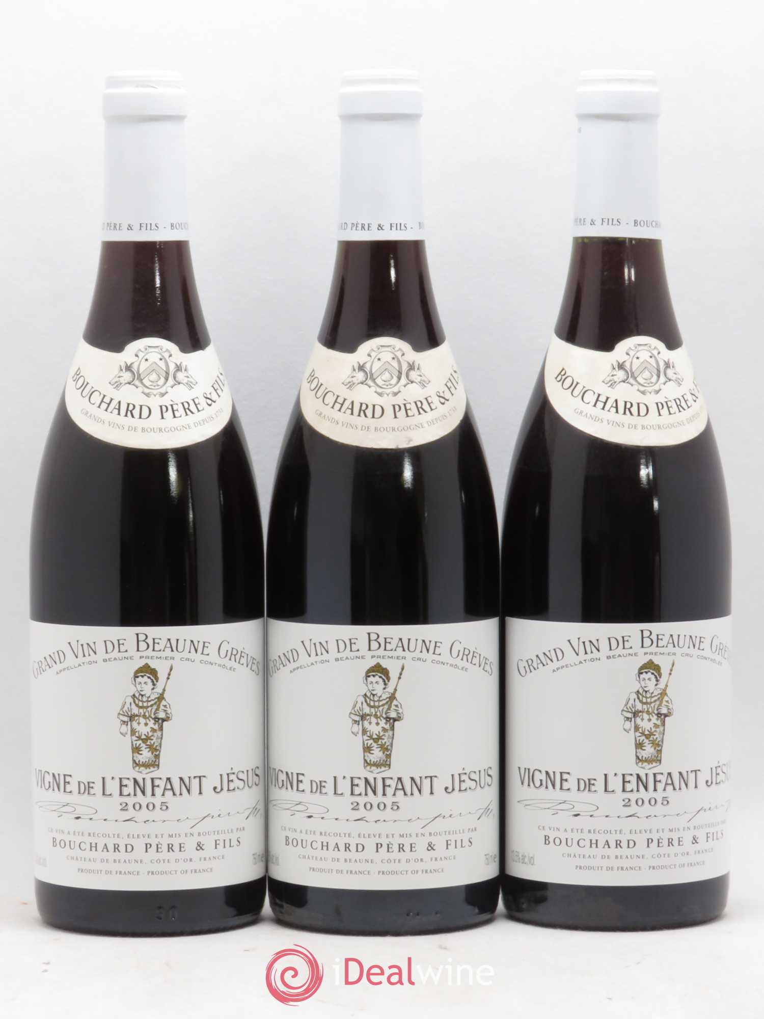 Beaune 1er Cru Grèves - Vigne de l'Enfant Jésus Bouchard Père & Fils 2005 - Lot de 3 bouteilles - 0