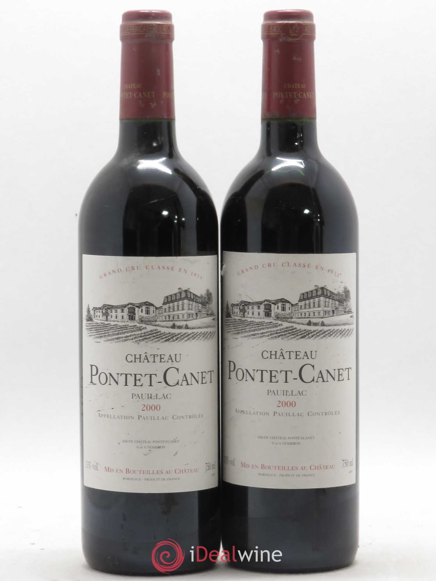Château Pontet Canet 5ème Grand Cru Classé 2000 - Lot de 2 bouteilles - 0