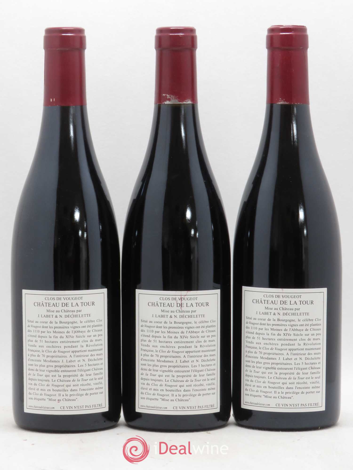 Clos de Vougeot Grand Cru Vieilles Vignes Château de La Tour 2005 - Lot de 3 bouteilles - 1