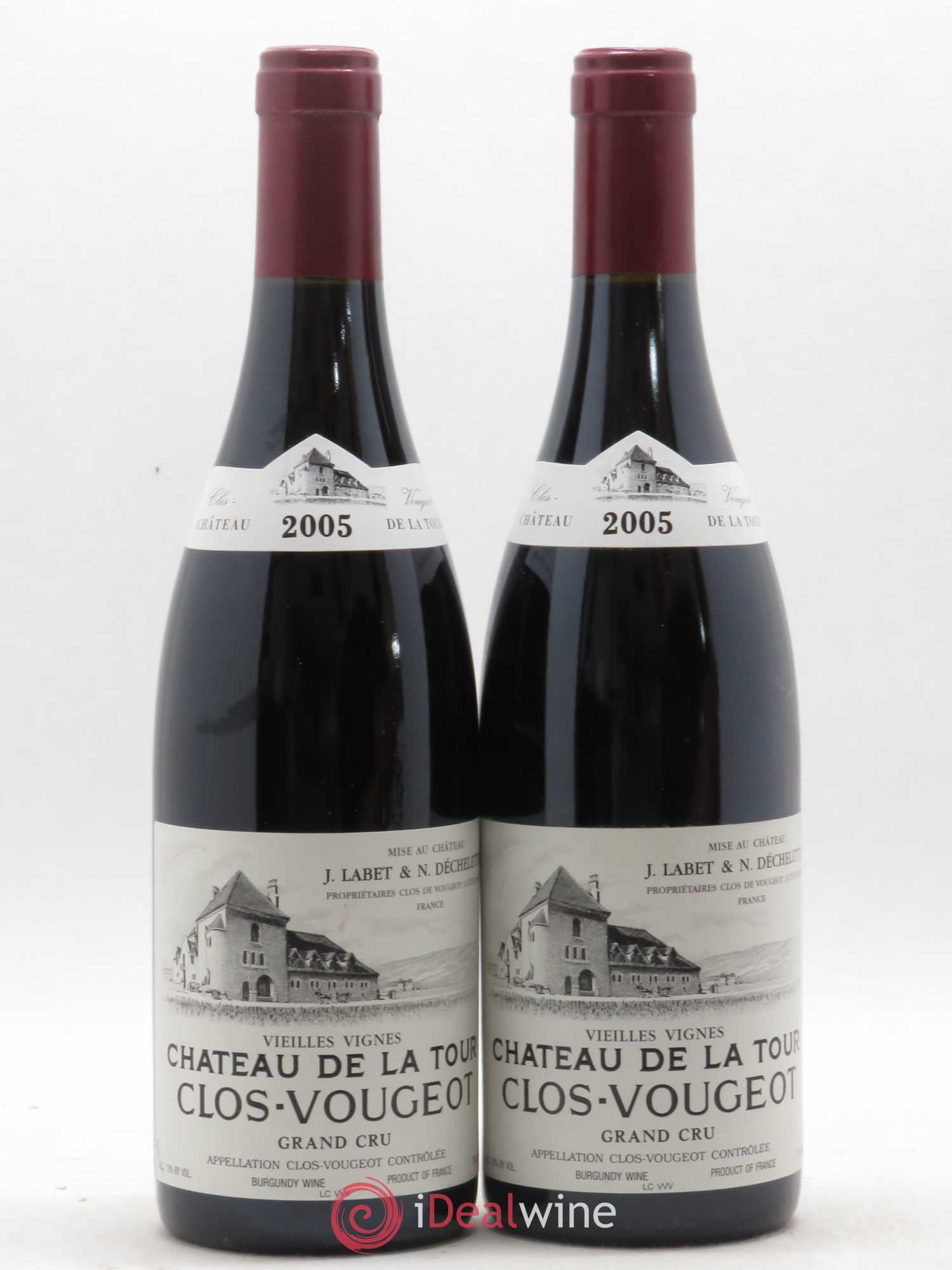 Clos de Vougeot Grand Cru Vieilles Vignes Château de La Tour 2005 - Lot de 2 bouteilles - 0