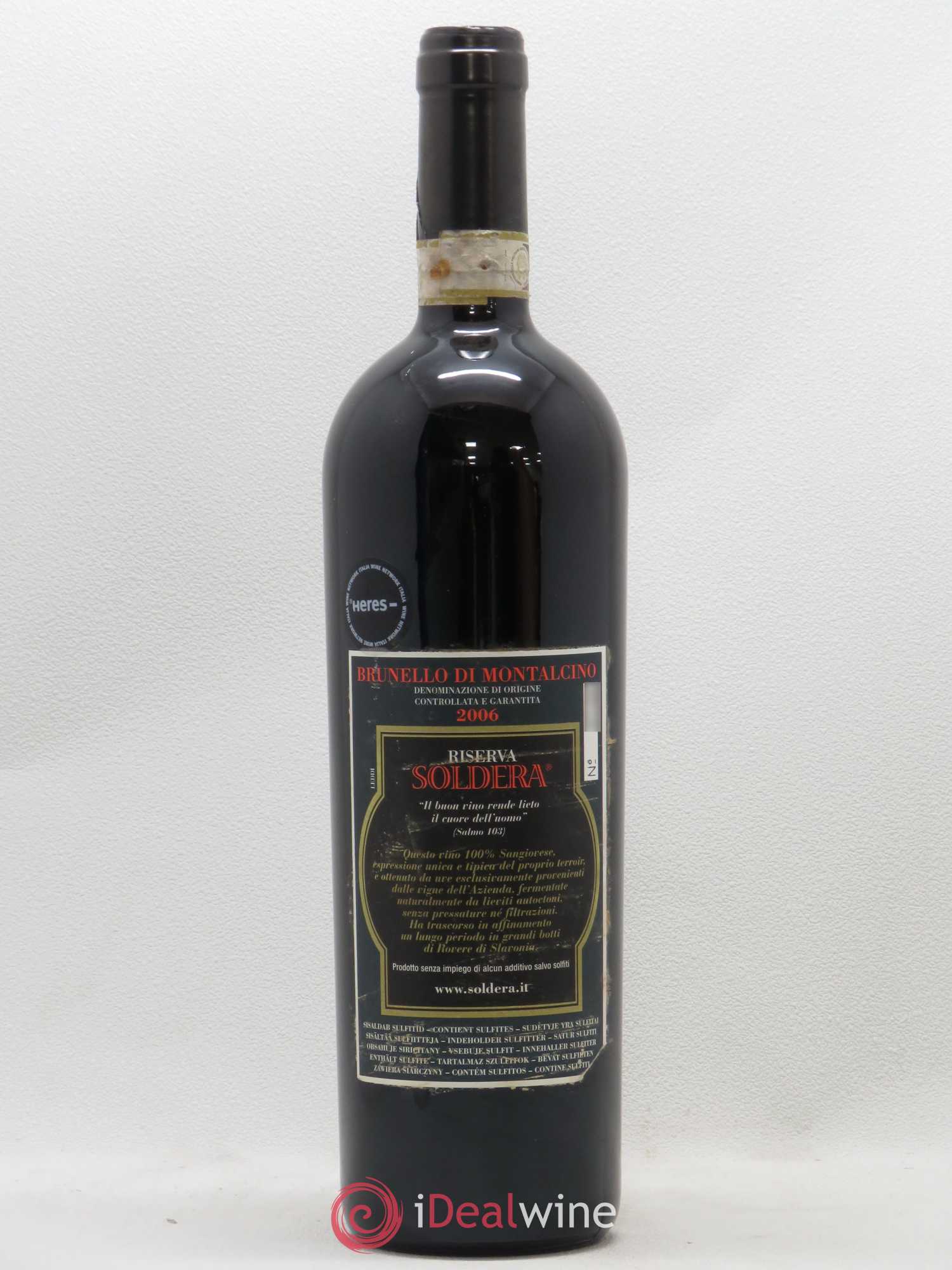 Brunello di Montalcino DOCG Riserva Soldera Az. Agr. Case Basse 2006 - Lotto di 1 bottiglia - 1