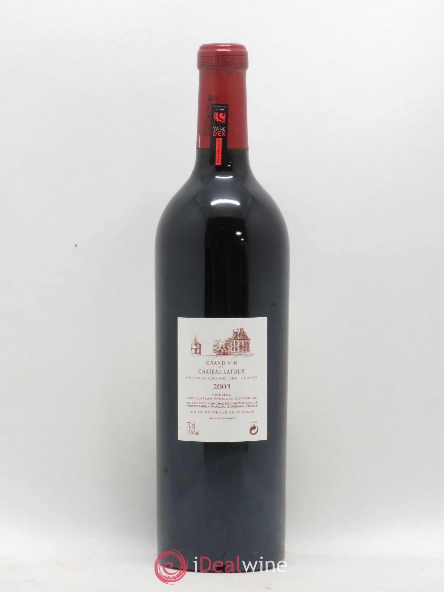 Château Latour 1er Grand Cru Classé 2003 - Lot de 1 bouteille - 1