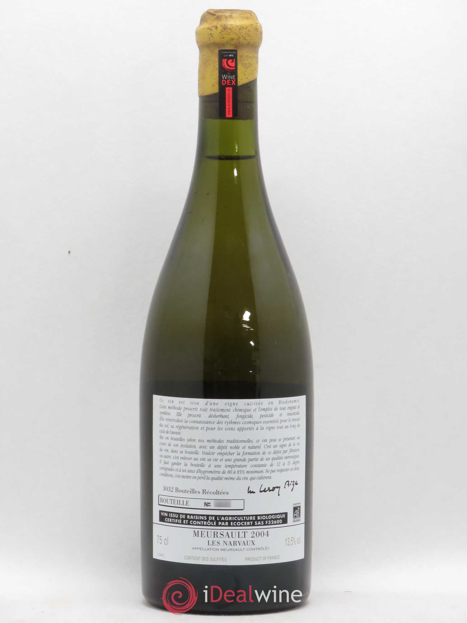 Meursault Les Narvaux d'Auvenay (Domaine) 2004 - Lot de 1 bouteille - 1