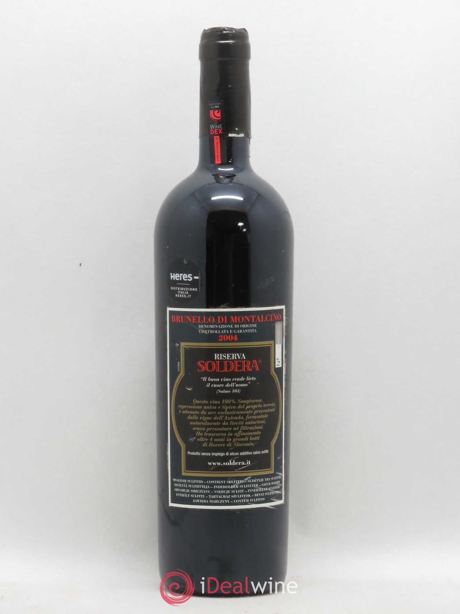 Brunello di Montalcino Riserva Soldera Az. Agr. Case Basse 2004 - Lot de 1 bouteille - 1