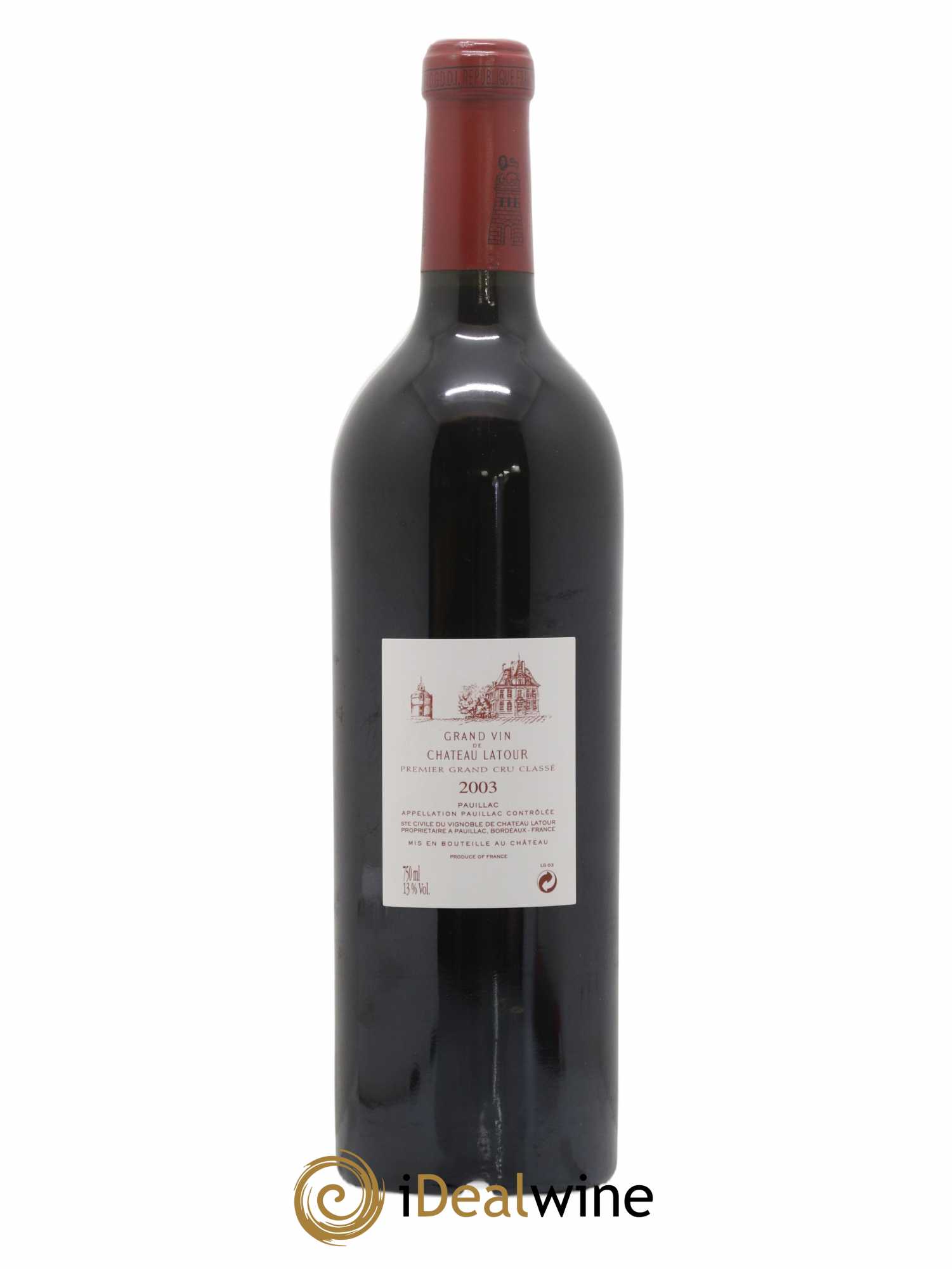 Château Latour 1er Grand Cru Classé 2003 - Lot de 1 bouteille - 1