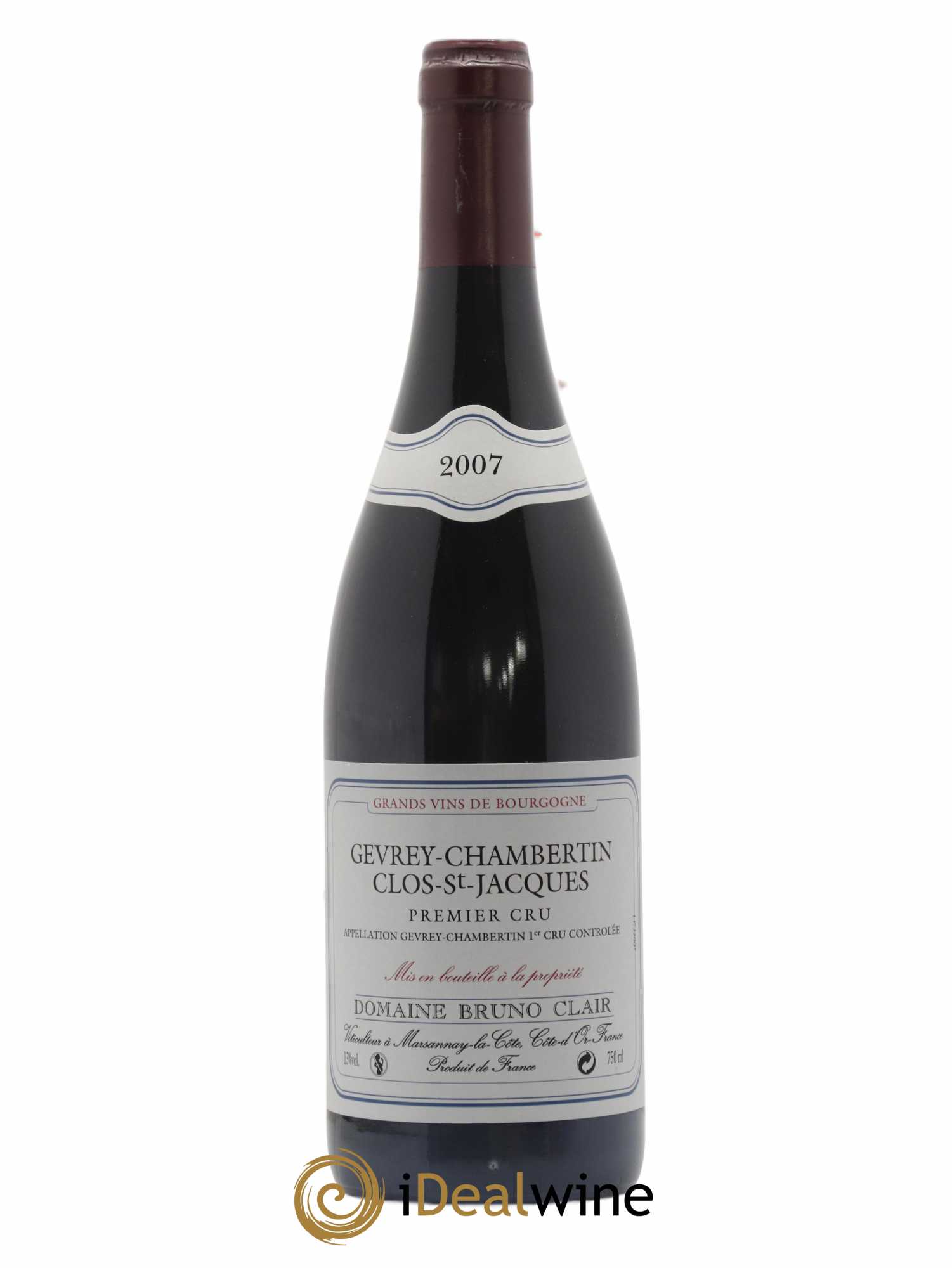 Gevrey-Chambertin 1er Cru Clos Saint-Jacques Bruno Clair (Domaine) 2007 - Lot de 1 bouteille - 0
