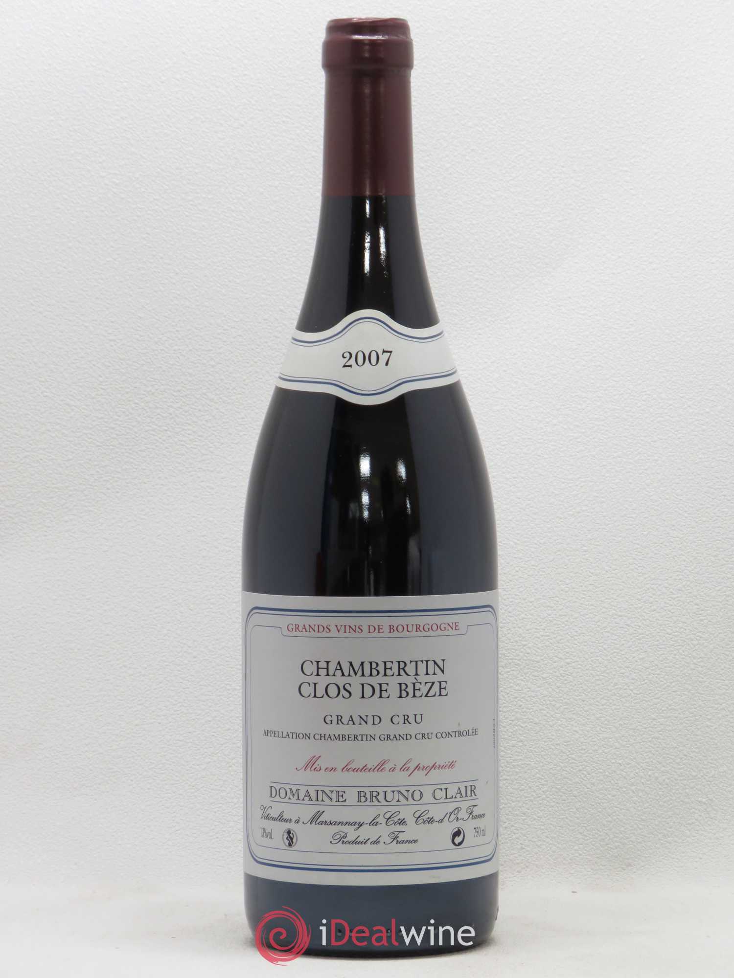 Chambertin Clos de Bèze Grand Cru Bruno Clair (Domaine) 2007 - Lot de 1 bouteille - 0